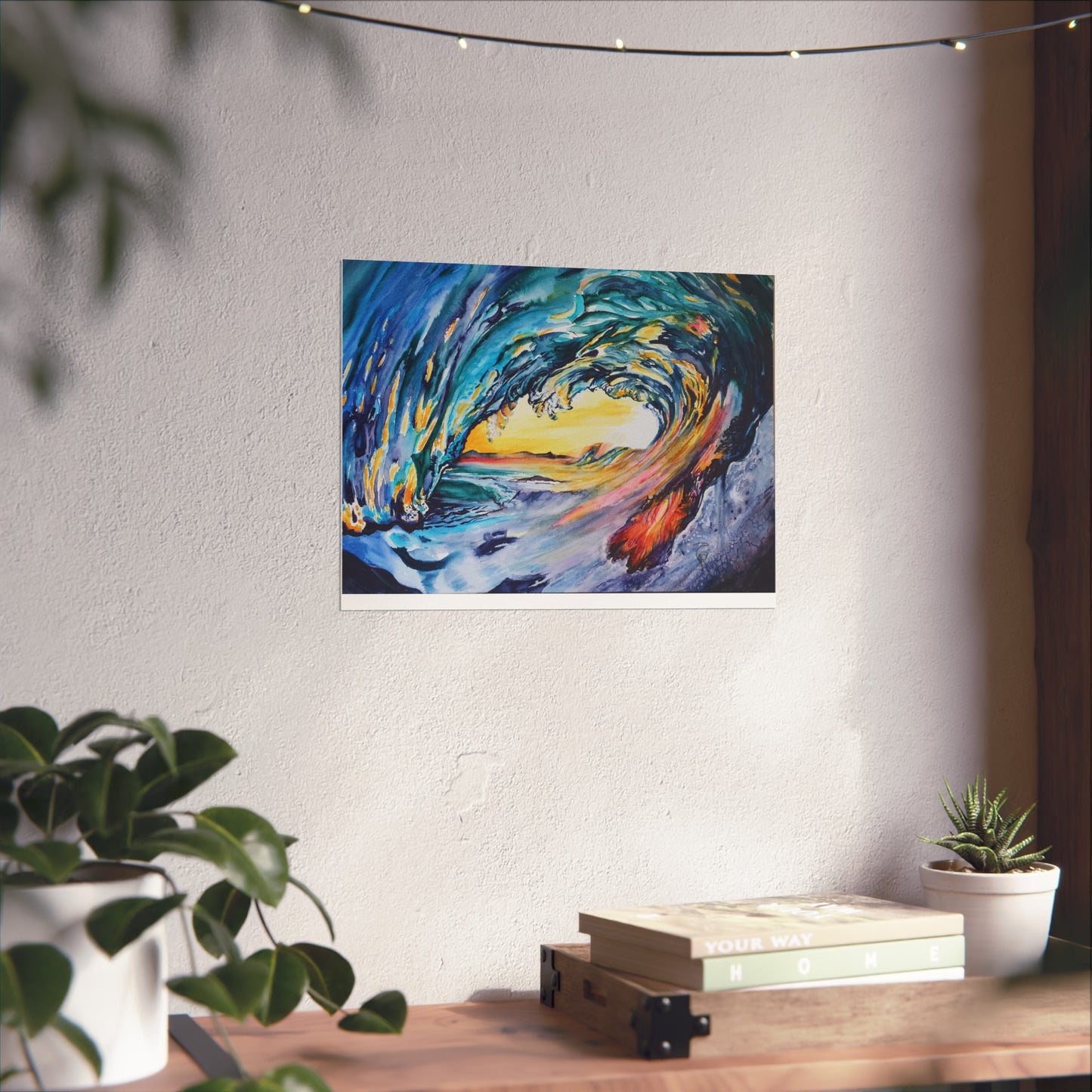 Ocean Wave Art Print, Fine Art Poster, Coastal Wall Decor, Beach House Artwork, Gift for Ocean Lovers, Painting Title: Liquid Sunshine