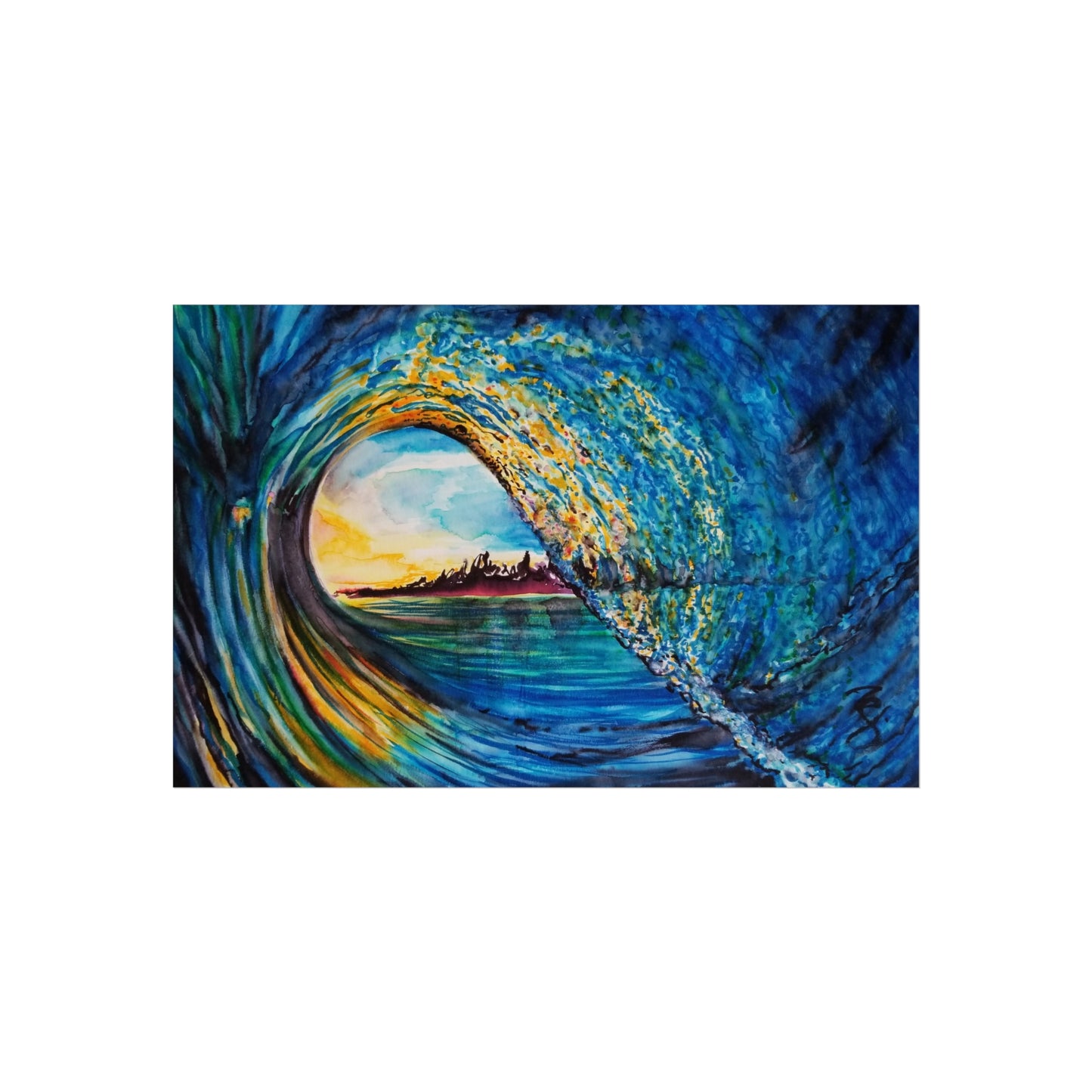 Ocean Wave Fine Art Poster, Coastal Wall Décor, Surfing Art Print, Living Room Artwork, Beach House Decor, Nautical Home Style, Painting Title: Kasey's Wave