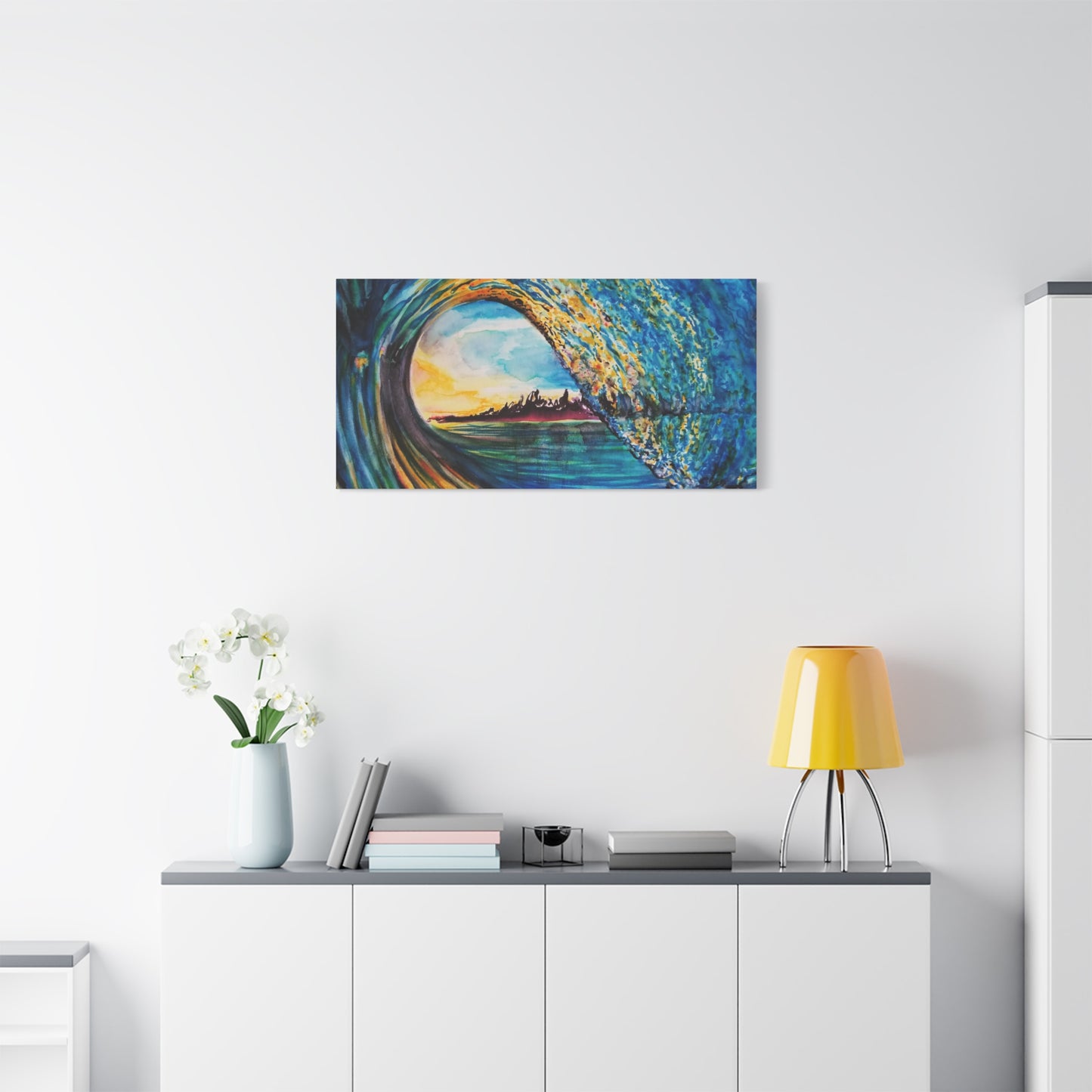 Ocean Wave Canvas Art, Coastal Decor, Abstract Wave Wall Art, Sea Breeze Home Decor, Gift for Beach Lovers, Watercolor, Painting Title: Kasey's Wave