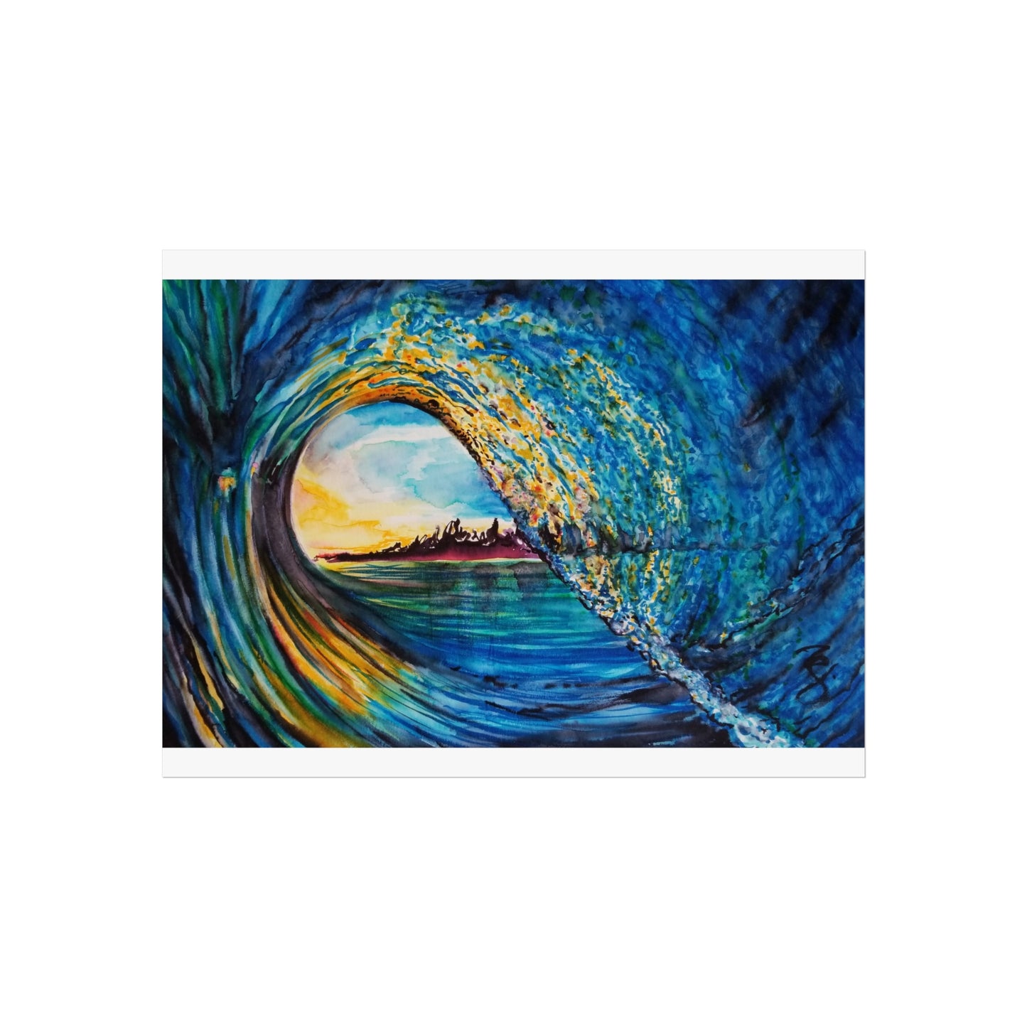 Ocean Wave Fine Art Poster, Coastal Wall Décor, Surfing Art Print, Living Room Artwork, Beach House Decor, Nautical Home Style, Painting Title: Kasey's Wave