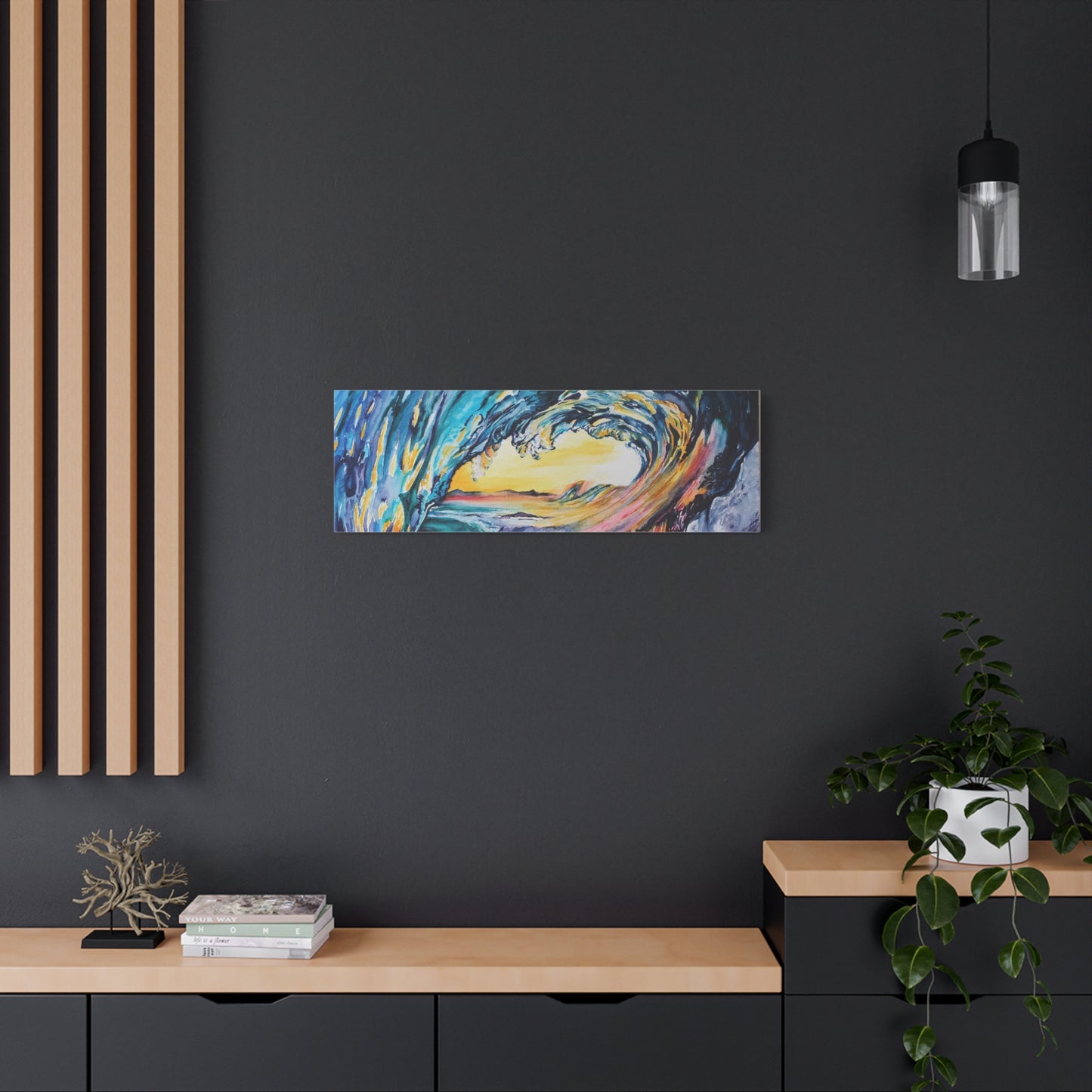 Ocean Wave Art Canvas Print, Home Decor, Beach Lovers Wall Art, Coastal Artwork, Unique Gift Idea, Painting Title: Liquid Sunshine