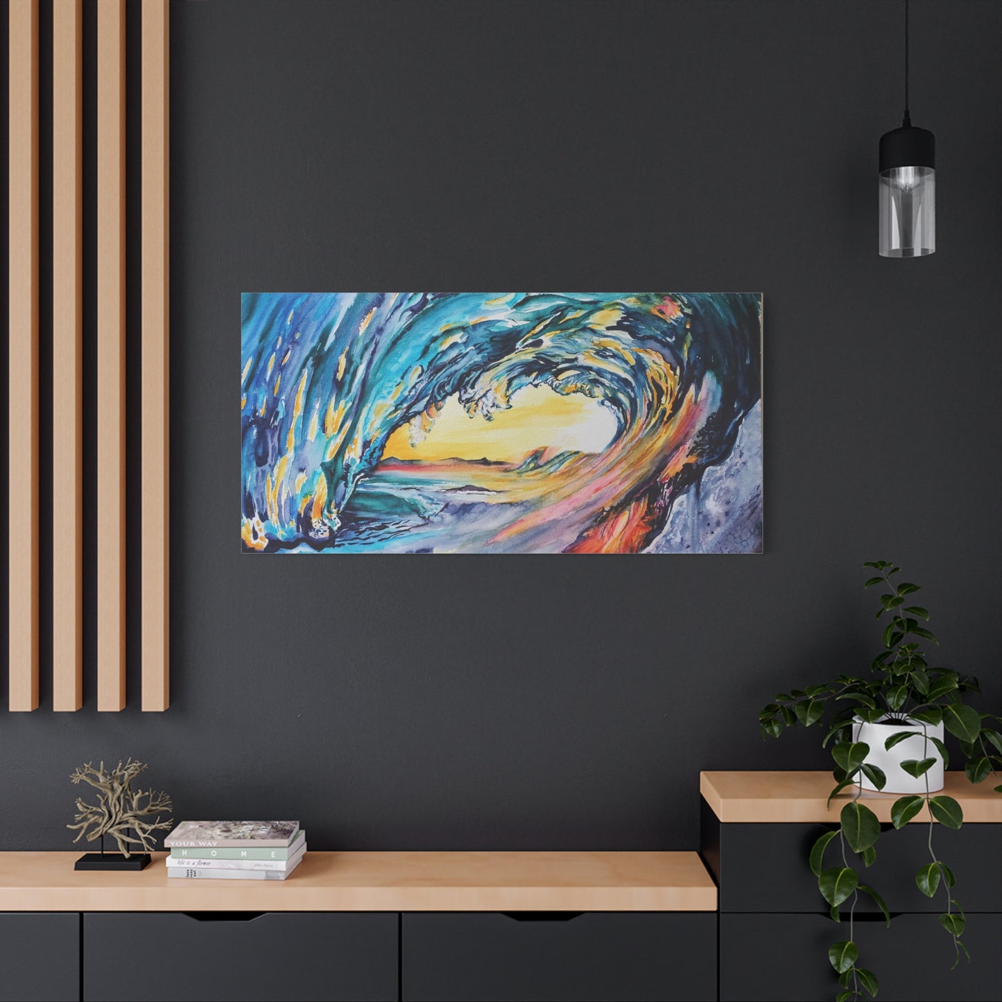 Ocean Wave Art Canvas Print, Home Decor, Beach Lovers Wall Art, Coastal Artwork, Unique Gift Idea, Painting Title: Liquid Sunshine