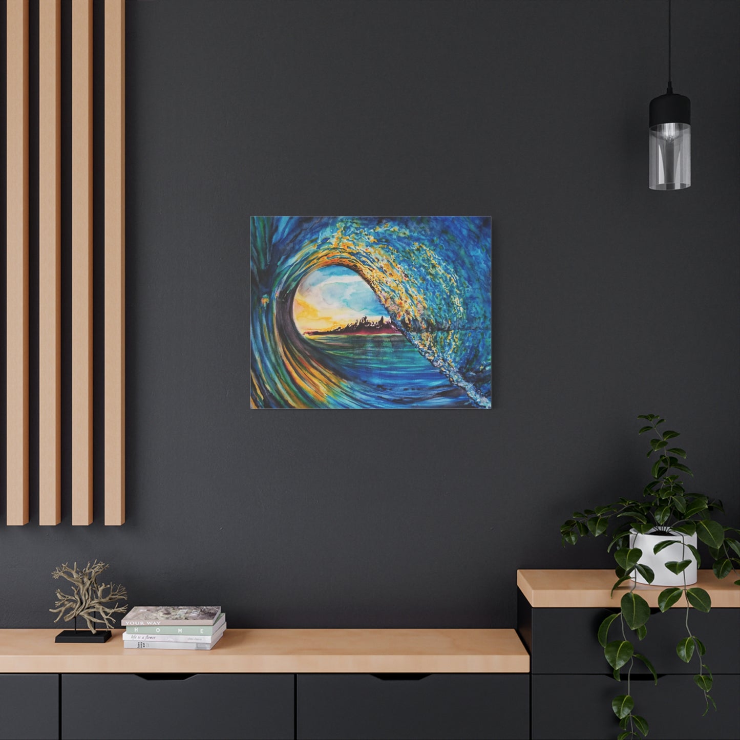 Ocean Wave Canvas Art, Coastal Decor, Abstract Wave Wall Art, Sea Breeze Home Decor, Gift for Beach Lovers, Watercolor, Painting Title: Kasey's Wave