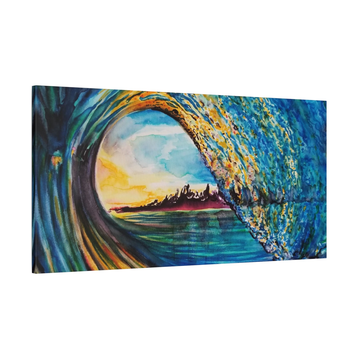 Ocean Wave Canvas Art, Coastal Decor, Abstract Wave Wall Art, Sea Breeze Home Decor, Gift for Beach Lovers, Watercolor, Painting Title: Kasey's Wave