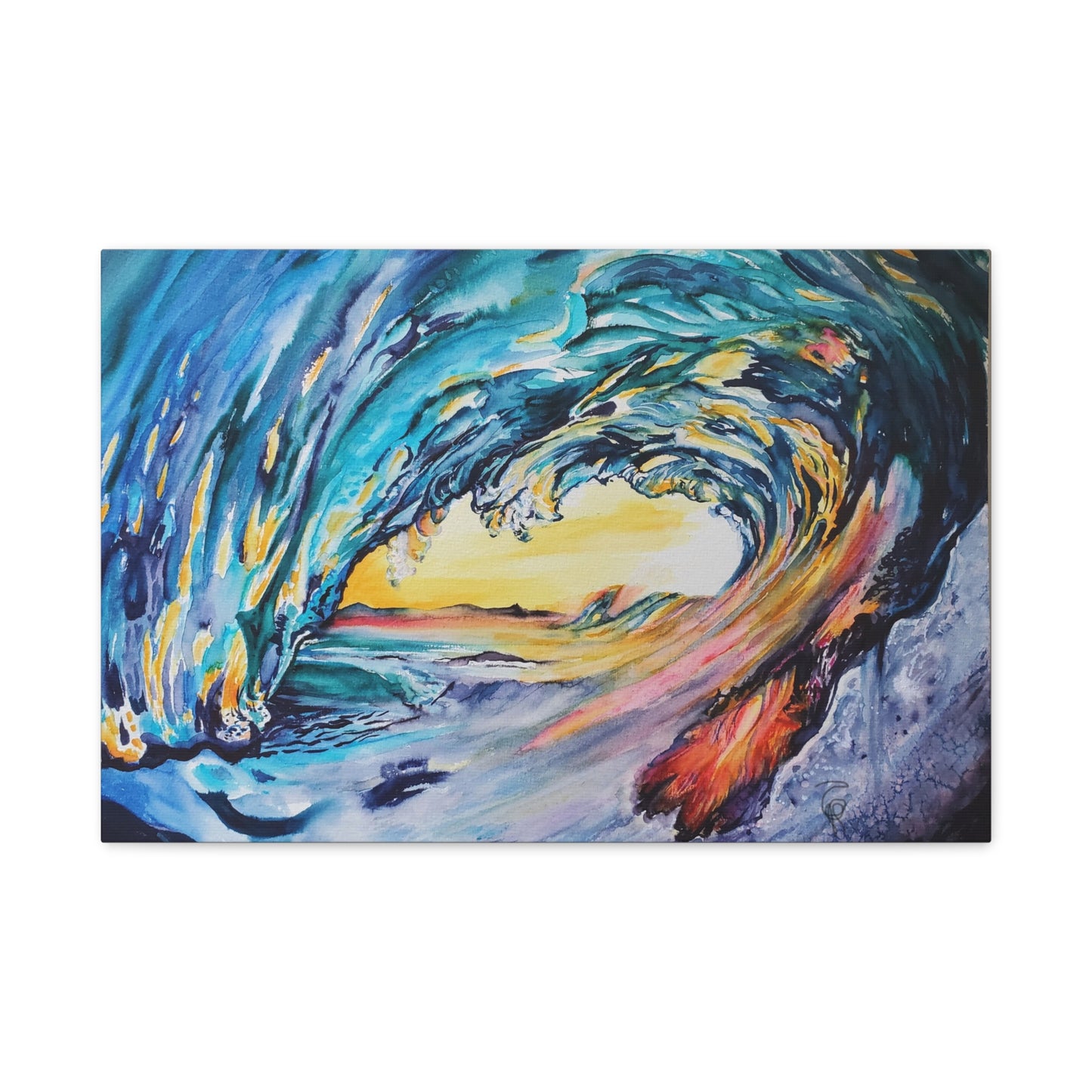 Ocean Wave Art Canvas Print, Home Decor, Beach Lovers Wall Art, Coastal Artwork, Unique Gift Idea, Painting Title: Liquid Sunshine