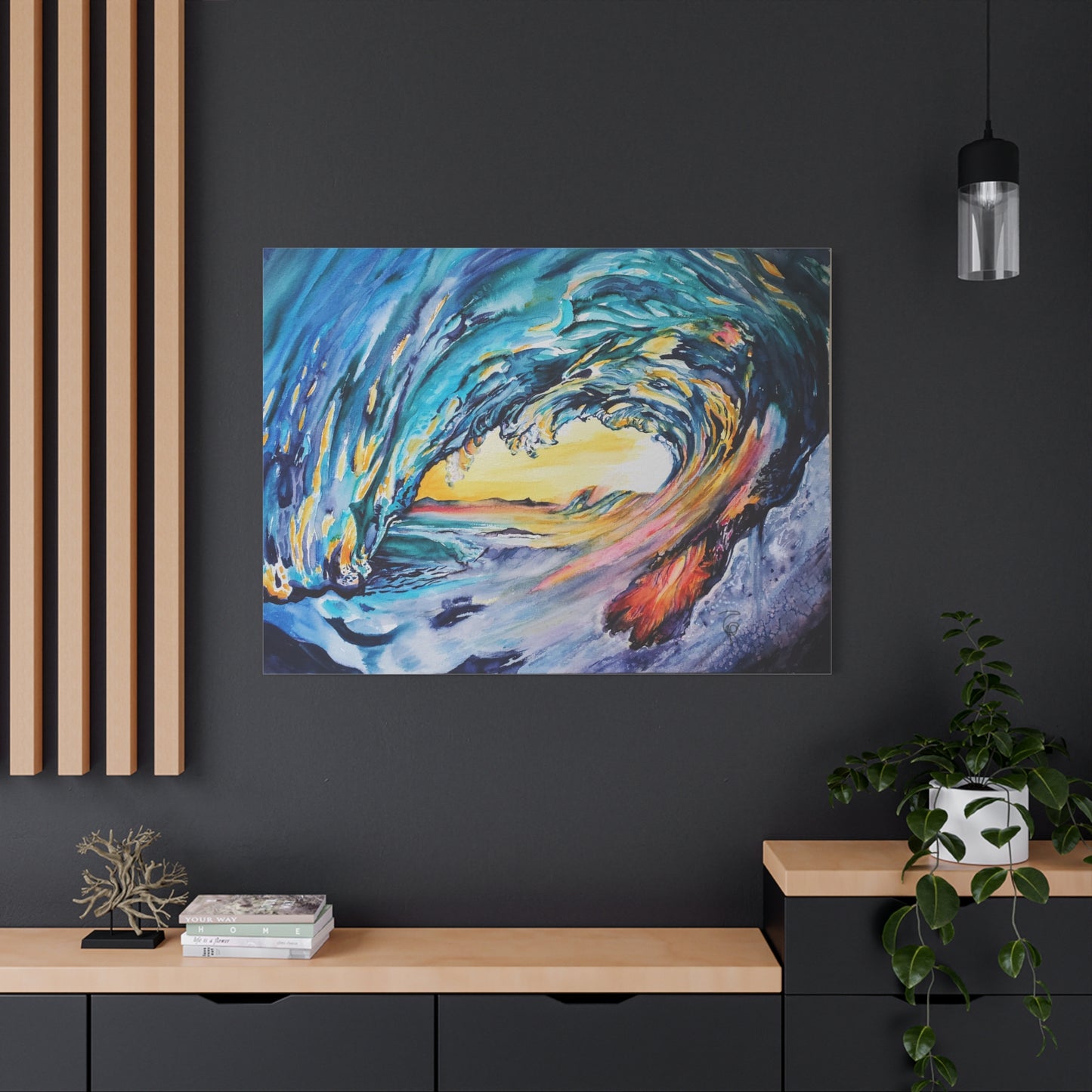 Ocean Wave Art Canvas Print, Home Decor, Beach Lovers Wall Art, Coastal Artwork, Unique Gift Idea, Painting Title: Liquid Sunshine
