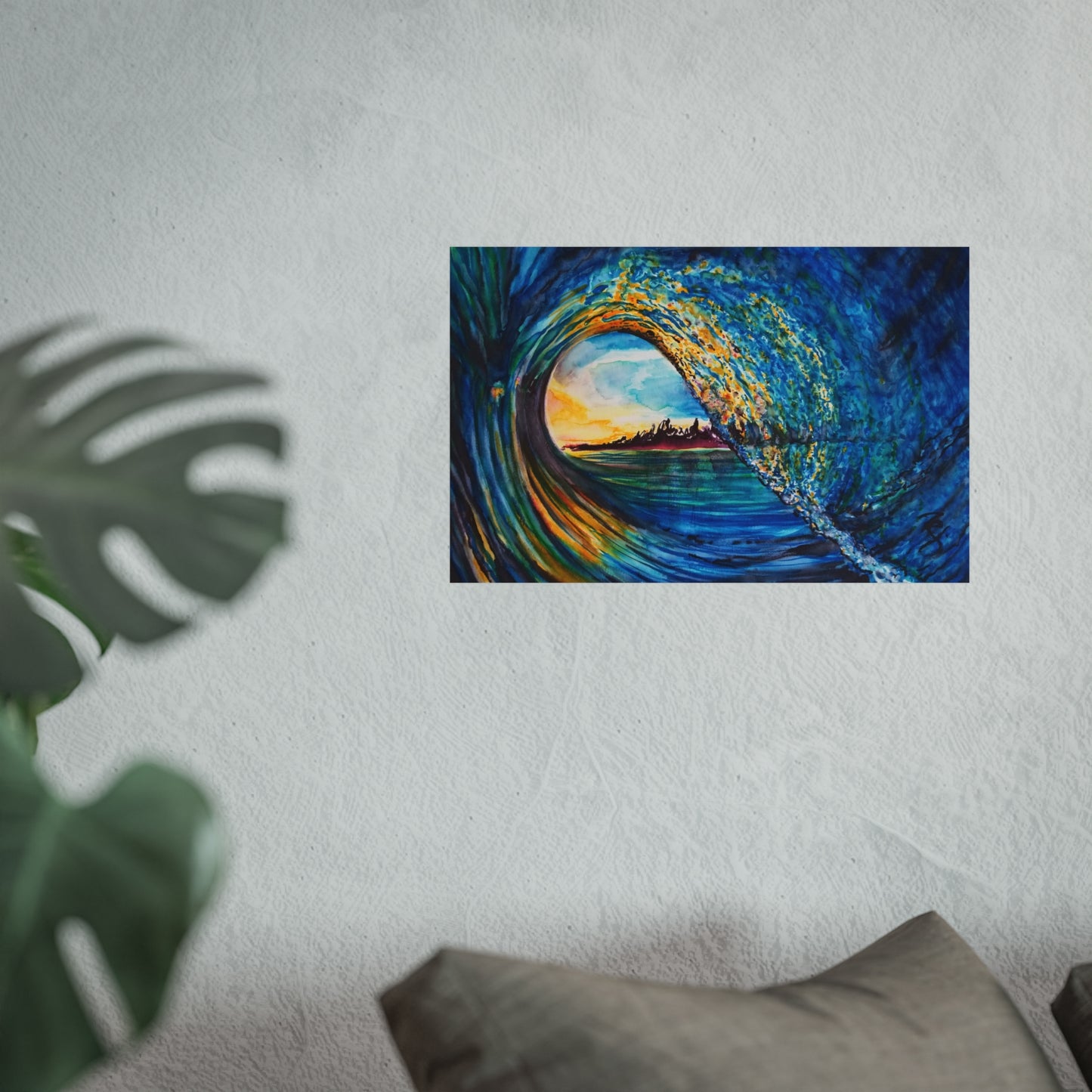 Ocean Wave Fine Art Poster, Coastal Wall Décor, Surfing Art Print, Living Room Artwork, Beach House Decor, Nautical Home Style, Painting Title: Kasey's Wave