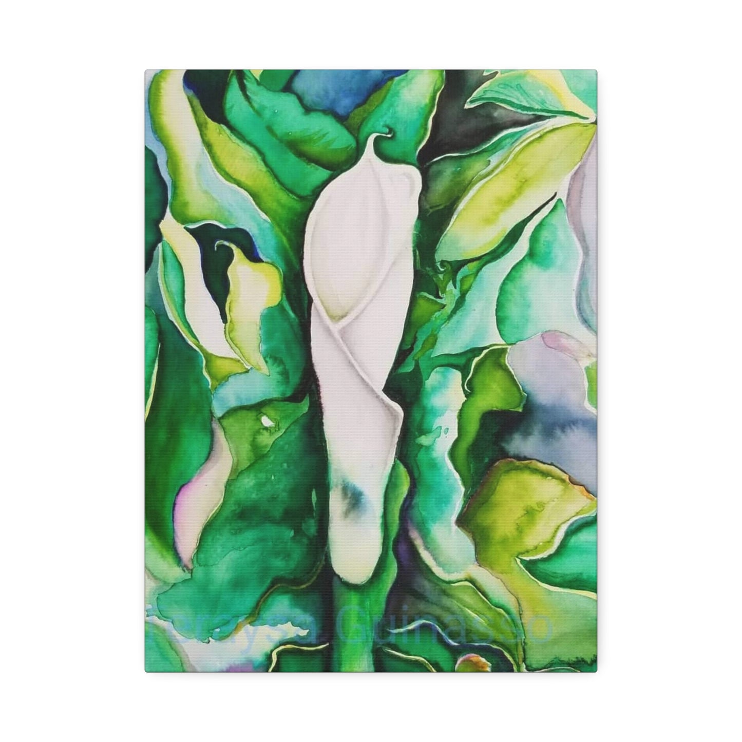 Botanical Canvas Print, Nature Wall Art, Home Decor, Gift for Plant Lovers, Greenery Artwork, Floral Decor, Painting Title: Painting Title: Lauri's Calla Lily