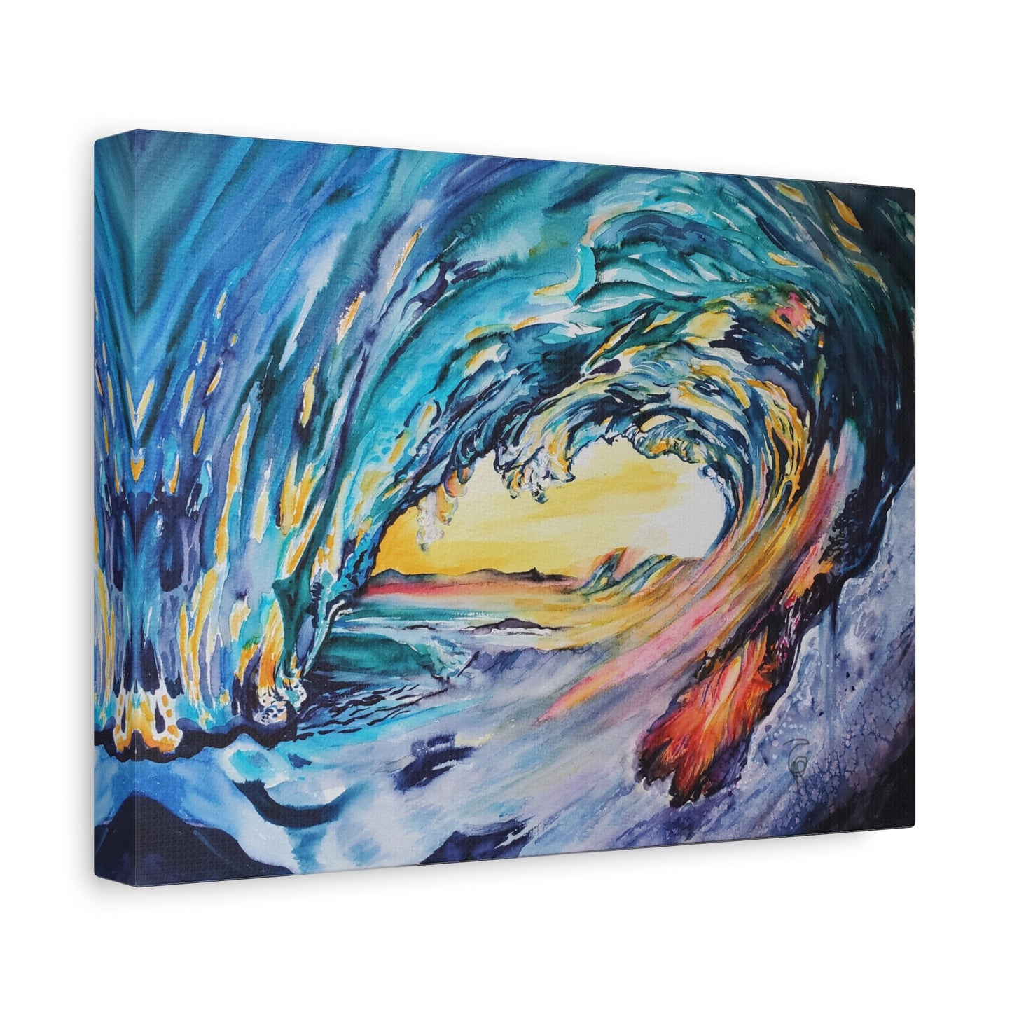 Ocean Wave Art Canvas Print, Home Decor, Beach Lovers Wall Art, Coastal Artwork, Unique Gift Idea, Painting Title: Liquid Sunshine