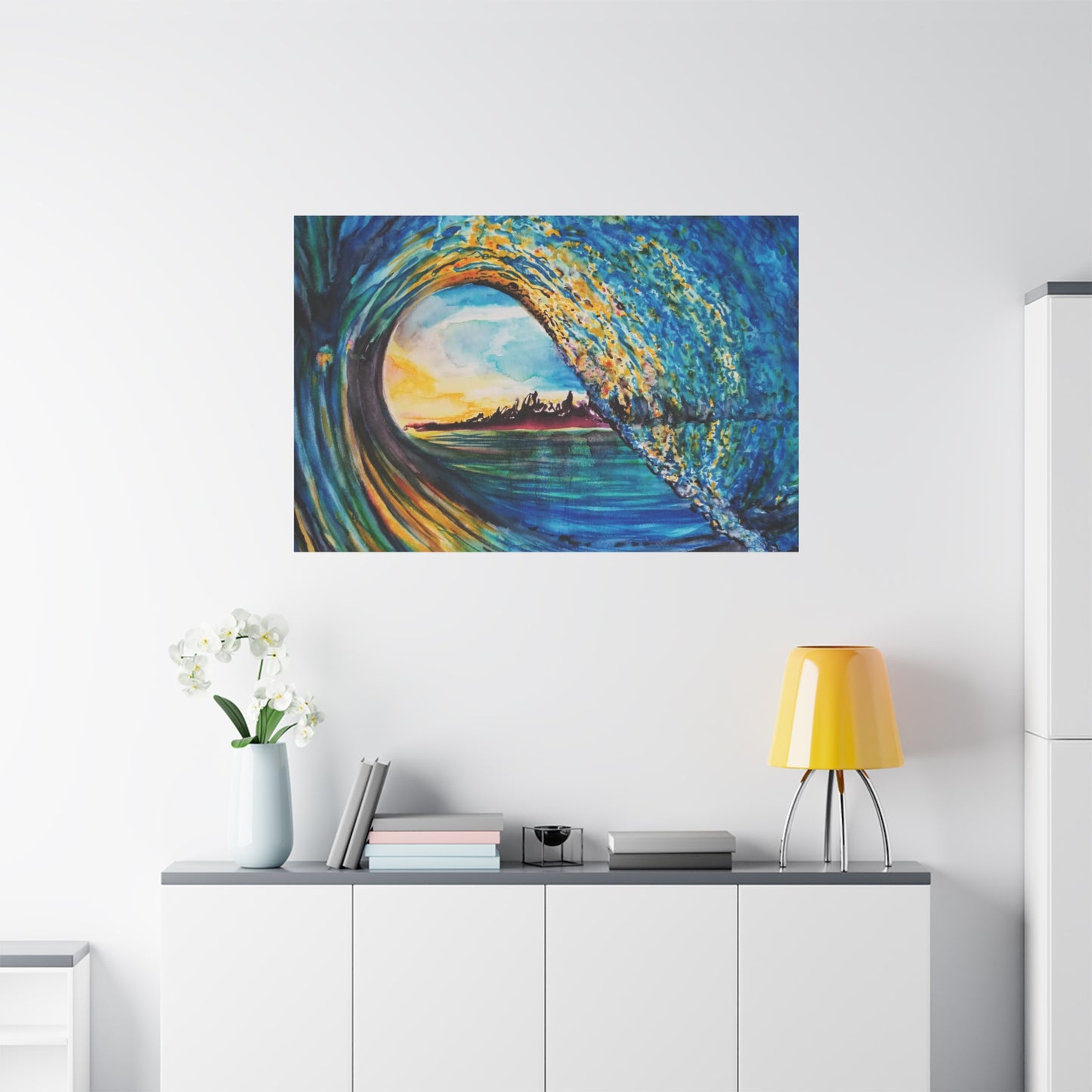 Ocean Wave Canvas Art, Coastal Decor, Abstract Wave Wall Art, Sea Breeze Home Decor, Gift for Beach Lovers, Watercolor, Painting Title: Kasey's Wave