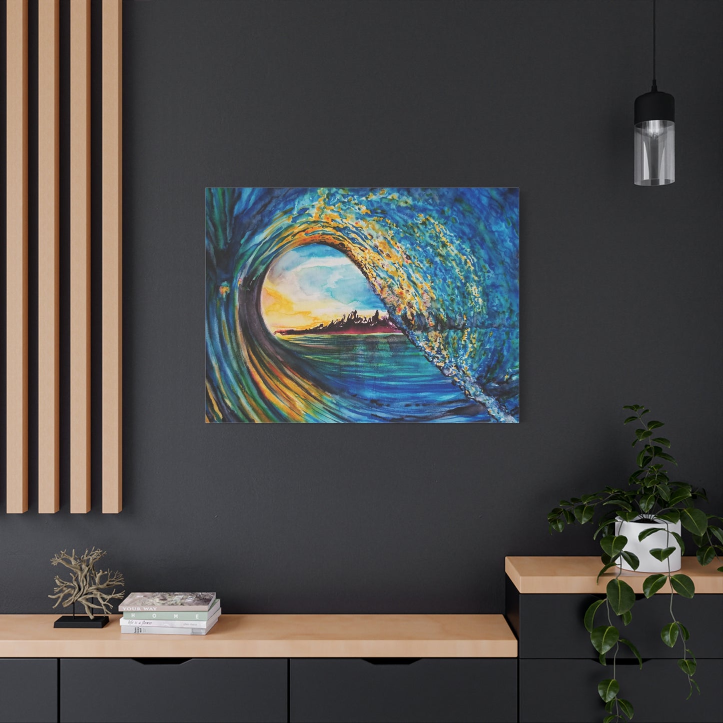 Ocean Wave Canvas Art, Coastal Decor, Abstract Wave Wall Art, Sea Breeze Home Decor, Gift for Beach Lovers, Watercolor, Painting Title: Kasey's Wave