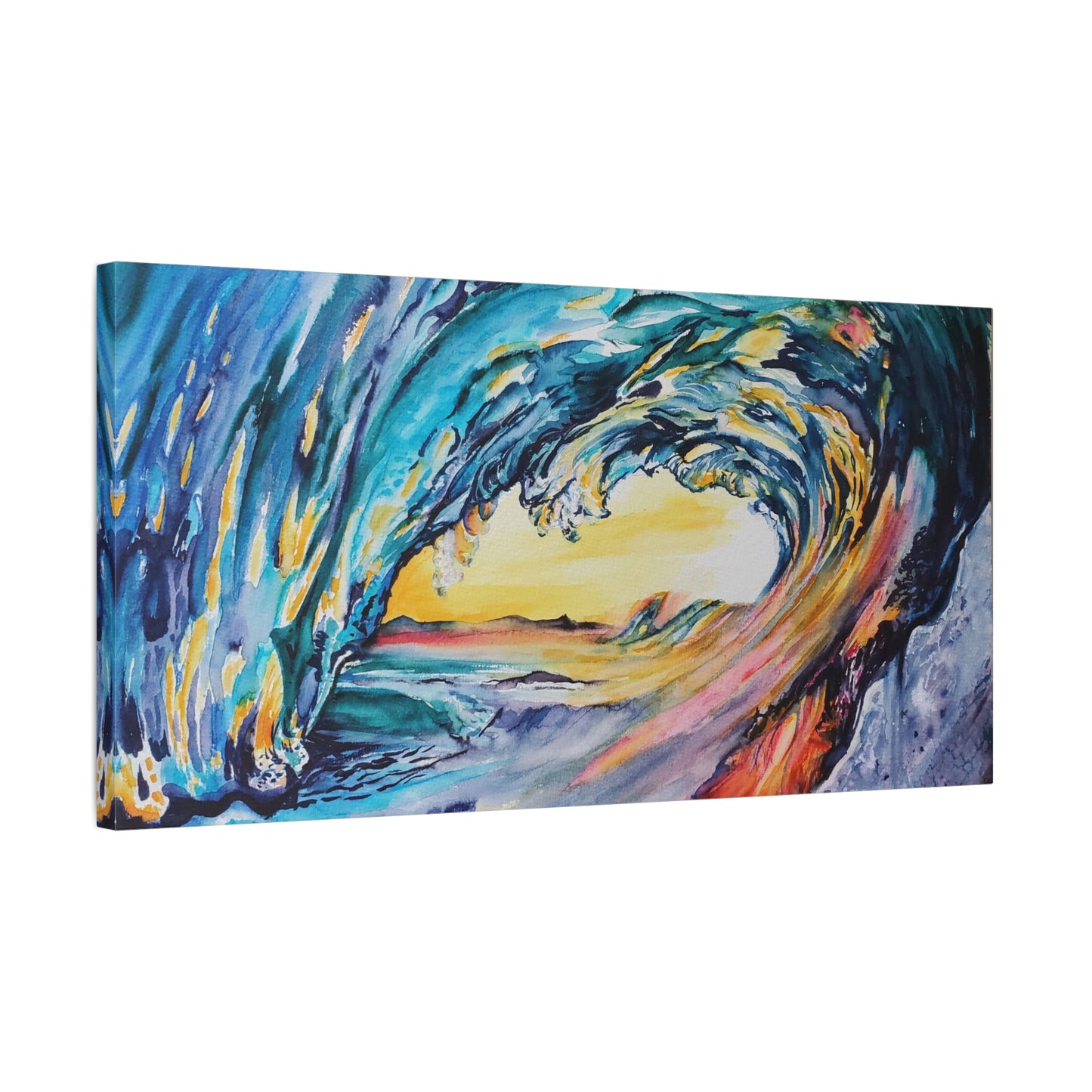 Ocean Wave Art Canvas Print, Home Decor, Beach Lovers Wall Art, Coastal Artwork, Unique Gift Idea, Painting Title: Liquid Sunshine