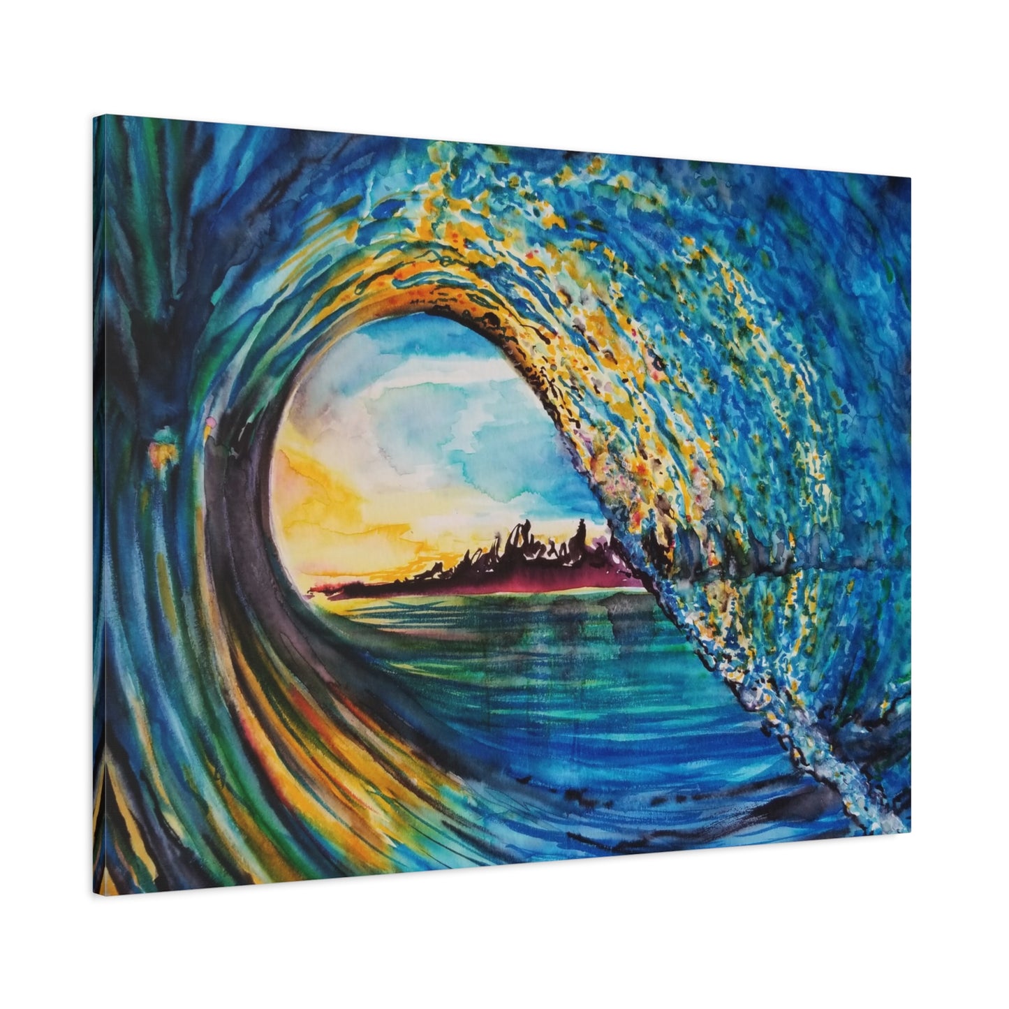 Ocean Wave Canvas Art, Coastal Decor, Abstract Wave Wall Art, Sea Breeze Home Decor, Gift for Beach Lovers, Watercolor, Painting Title: Kasey's Wave