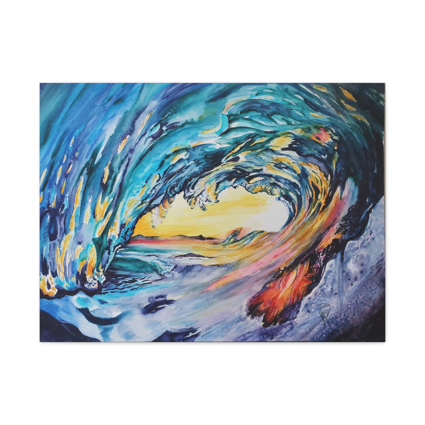 Ocean Wave Art Canvas Print, Home Decor, Beach Lovers Wall Art, Coastal Artwork, Unique Gift Idea, Painting Title: Liquid Sunshine