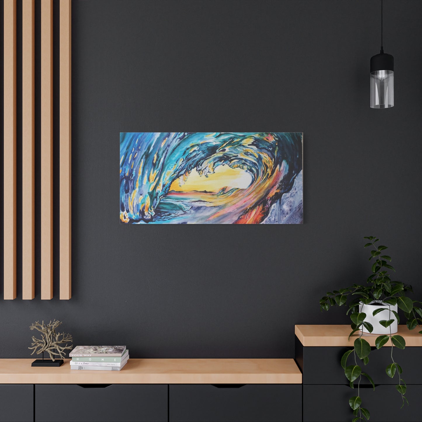 Ocean Wave Art Canvas Print, Home Decor, Beach Lovers Wall Art, Coastal Artwork, Unique Gift Idea, Painting Title: Liquid Sunshine