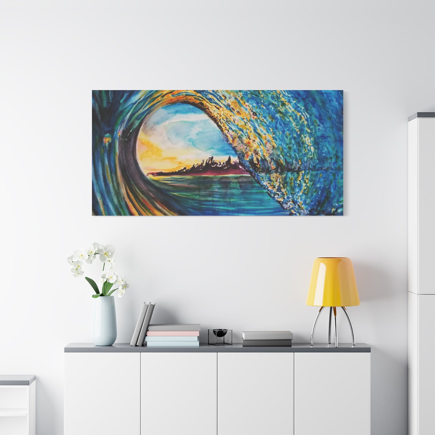 Ocean Wave Canvas Art, Coastal Decor, Abstract Wave Wall Art, Sea Breeze Home Decor, Gift for Beach Lovers, Watercolor, Painting Title: Kasey's Wave