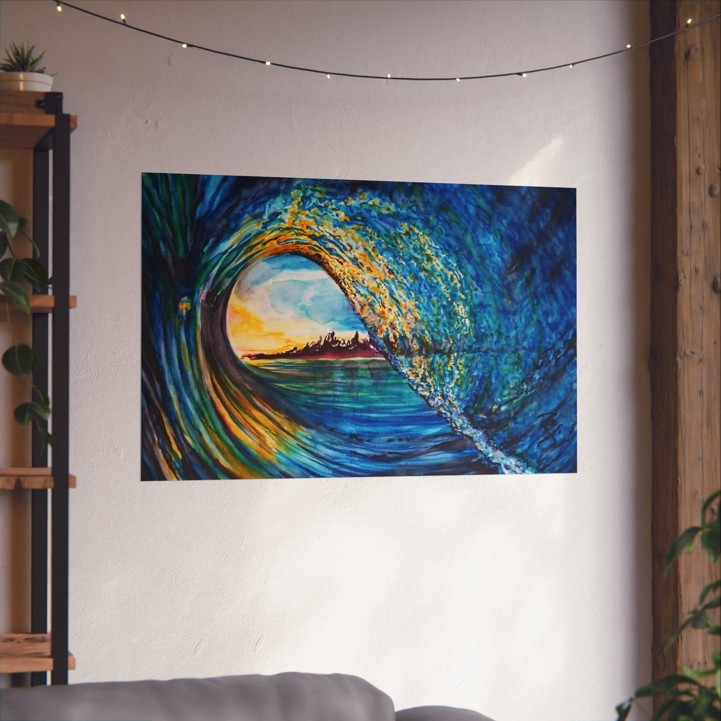Ocean Wave Fine Art Poster, Coastal Wall Décor, Surfing Art Print, Living Room Artwork, Beach House Decor, Nautical Home Style, Painting Title: Kasey's Wave