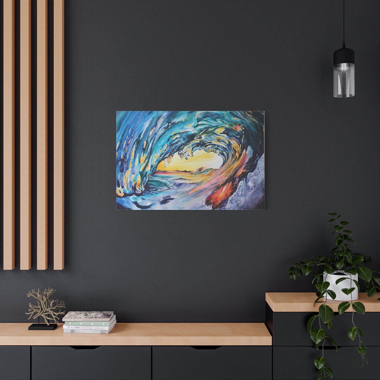 Ocean Wave Art Canvas Print, Home Decor, Beach Lovers Wall Art, Coastal Artwork, Unique Gift Idea, Painting Title: Liquid Sunshine