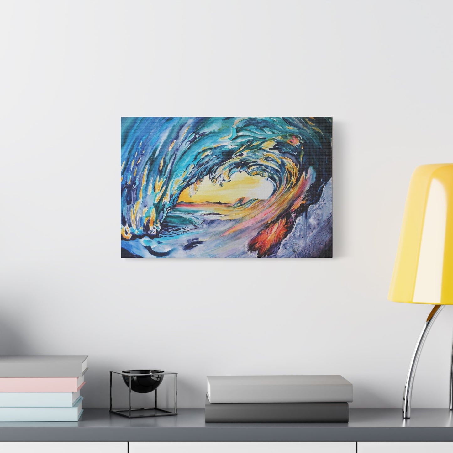 Ocean Wave Art Canvas Print, Home Decor, Beach Lovers Wall Art, Coastal Artwork, Unique Gift Idea, Painting Title: Liquid Sunshine