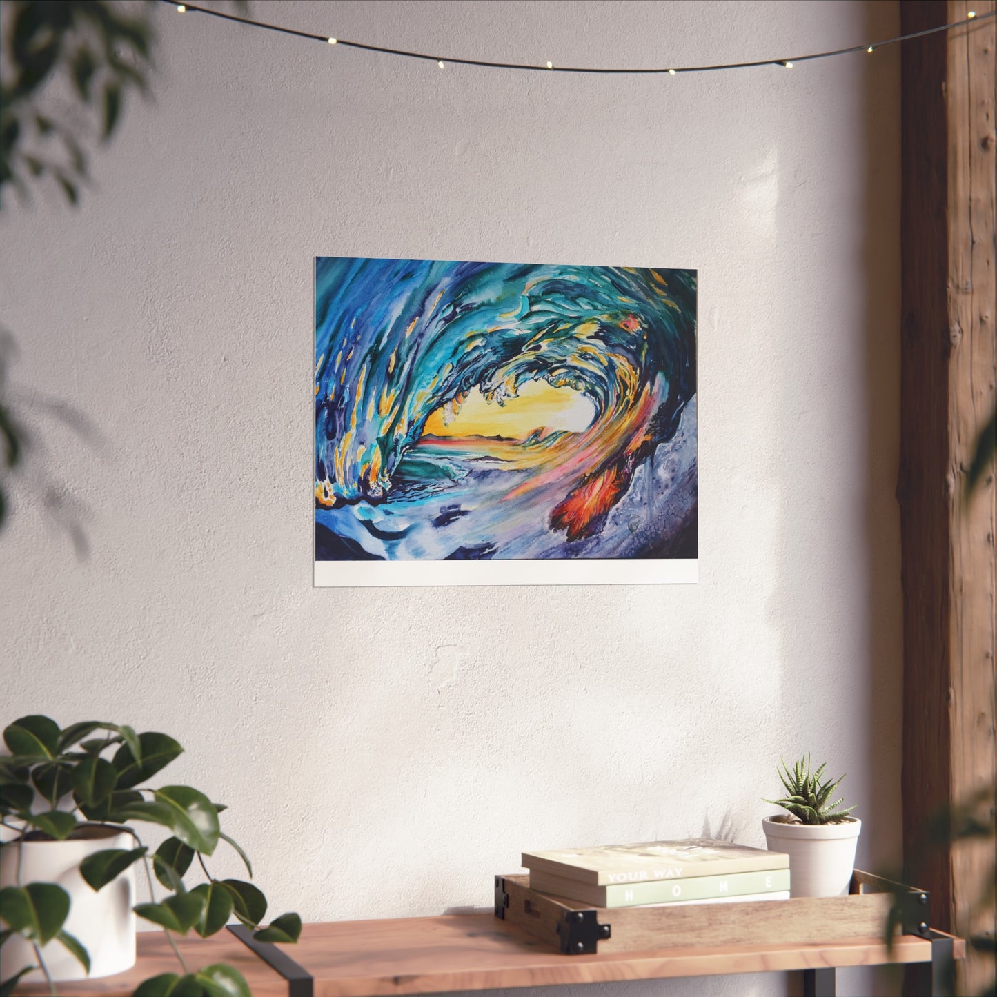 Ocean Wave Art Print, Fine Art Poster, Coastal Wall Decor, Beach House Artwork, Gift for Ocean Lovers, Painting Title: Liquid Sunshine