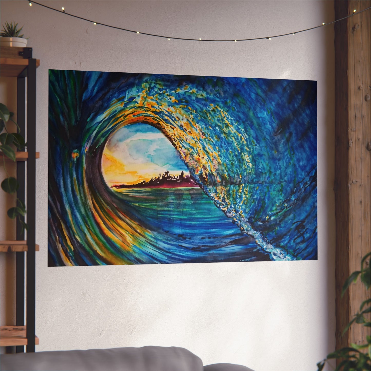 Ocean Wave Fine Art Poster, Coastal Wall Décor, Surfing Art Print, Living Room Artwork, Beach House Decor, Nautical Home Style, Painting Title: Kasey's Wave