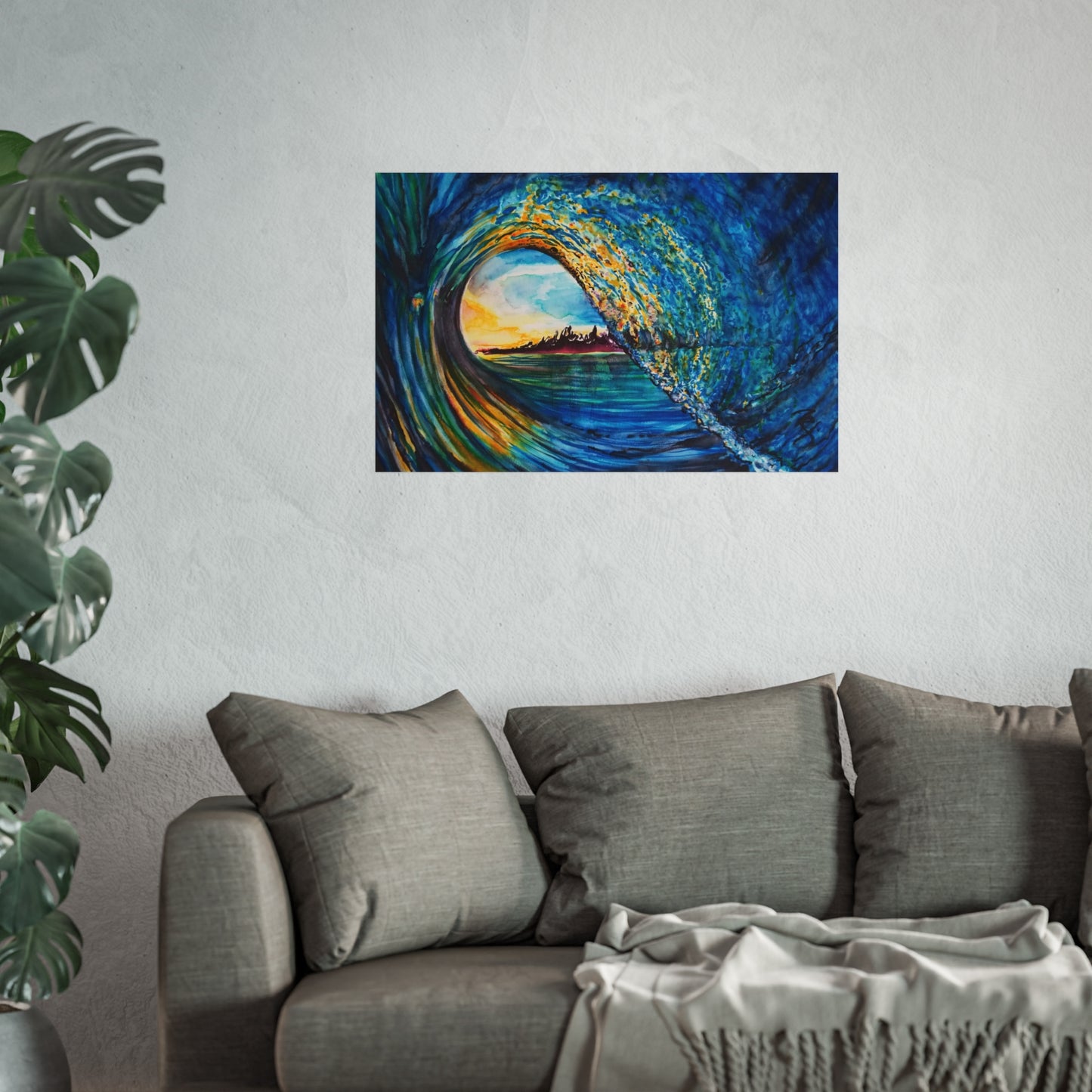 Ocean Wave Fine Art Poster, Coastal Wall Décor, Surfing Art Print, Living Room Artwork, Beach House Decor, Nautical Home Style, Painting Title: Kasey's Wave