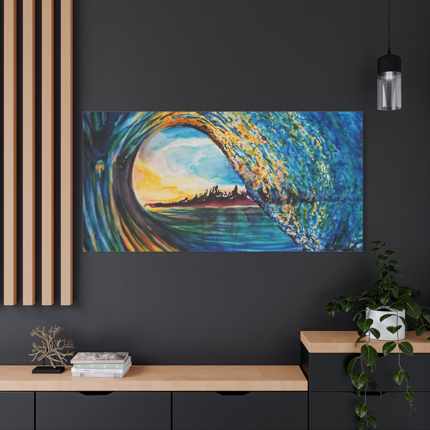 Ocean Wave Canvas Art, Coastal Decor, Abstract Wave Wall Art, Sea Breeze Home Decor, Gift for Beach Lovers, Watercolor, Painting Title: Kasey's Wave
