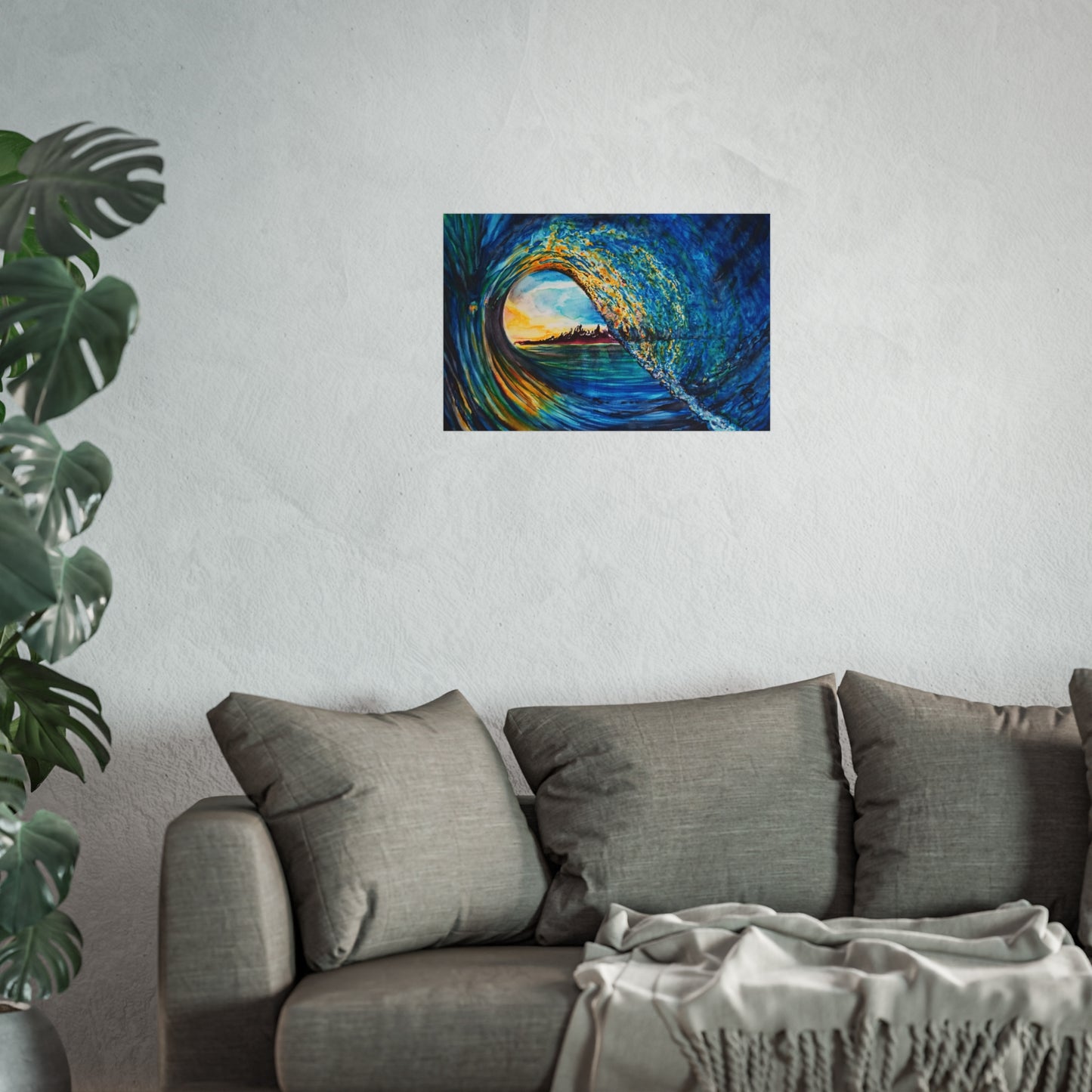 Ocean Wave Fine Art Poster, Coastal Wall Décor, Surfing Art Print, Living Room Artwork, Beach House Decor, Nautical Home Style, Painting Title: Kasey's Wave
