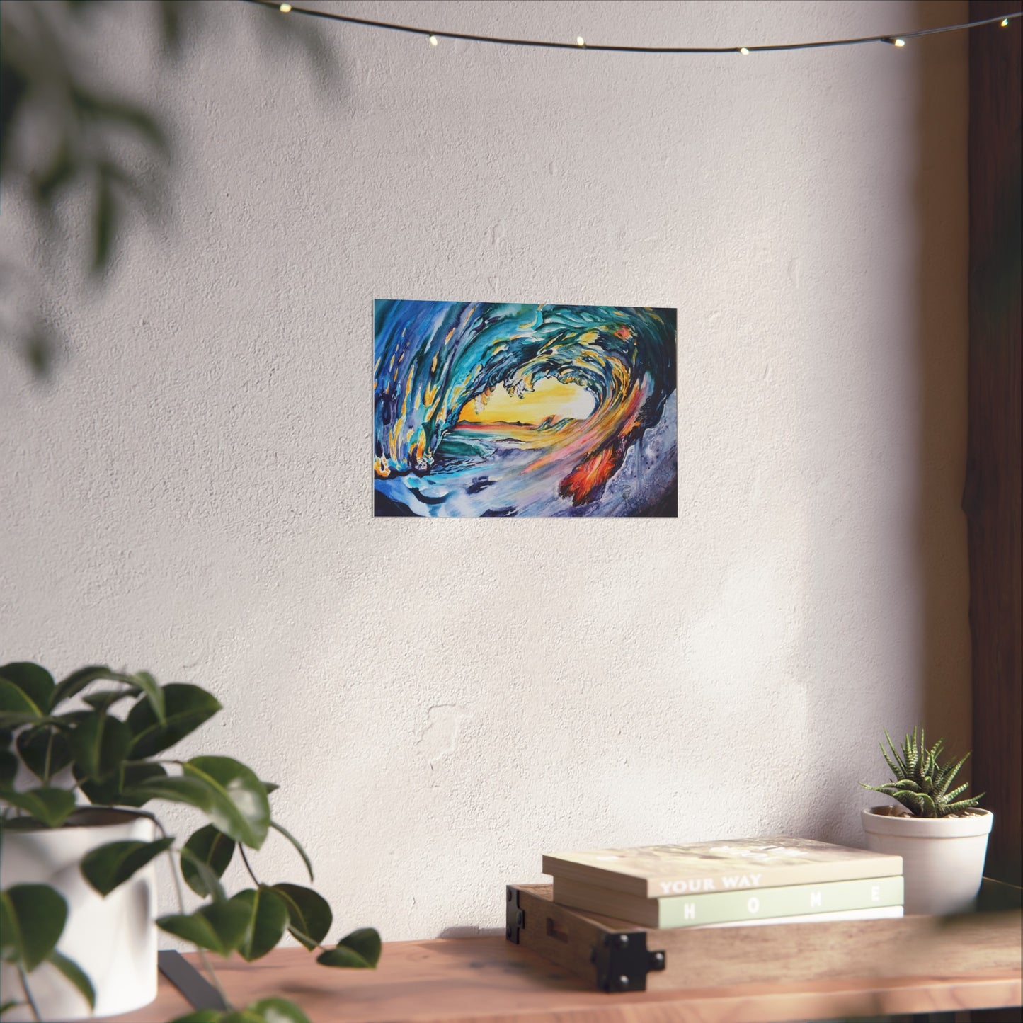Ocean Wave Art Print, Fine Art Poster, Coastal Wall Decor, Beach House Artwork, Gift for Ocean Lovers, Painting Title: Liquid Sunshine