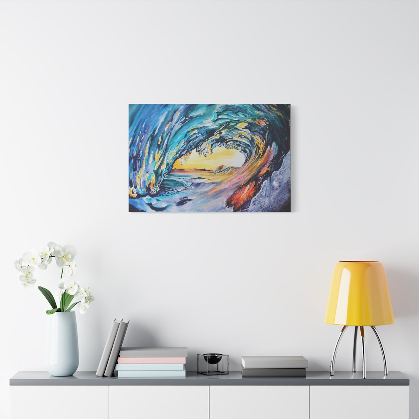 Ocean Wave Art Canvas Print, Home Decor, Beach Lovers Wall Art, Coastal Artwork, Unique Gift Idea, Painting Title: Liquid Sunshine