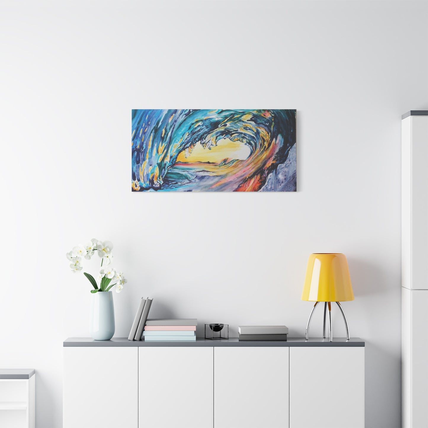 Ocean Wave Art Canvas Print, Home Decor, Beach Lovers Wall Art, Coastal Artwork, Unique Gift Idea, Painting Title: Liquid Sunshine