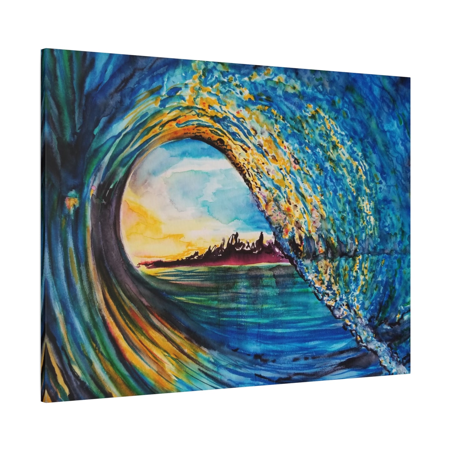 Ocean Wave Canvas Art, Coastal Decor, Abstract Wave Wall Art, Sea Breeze Home Decor, Gift for Beach Lovers, Watercolor, Painting Title: Kasey's Wave