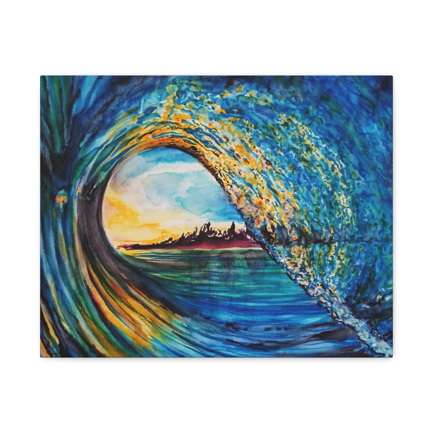 Ocean Wave Canvas Art, Coastal Decor, Abstract Wave Wall Art, Sea Breeze Home Decor, Gift for Beach Lovers, Watercolor, Painting Title: Kasey's Wave