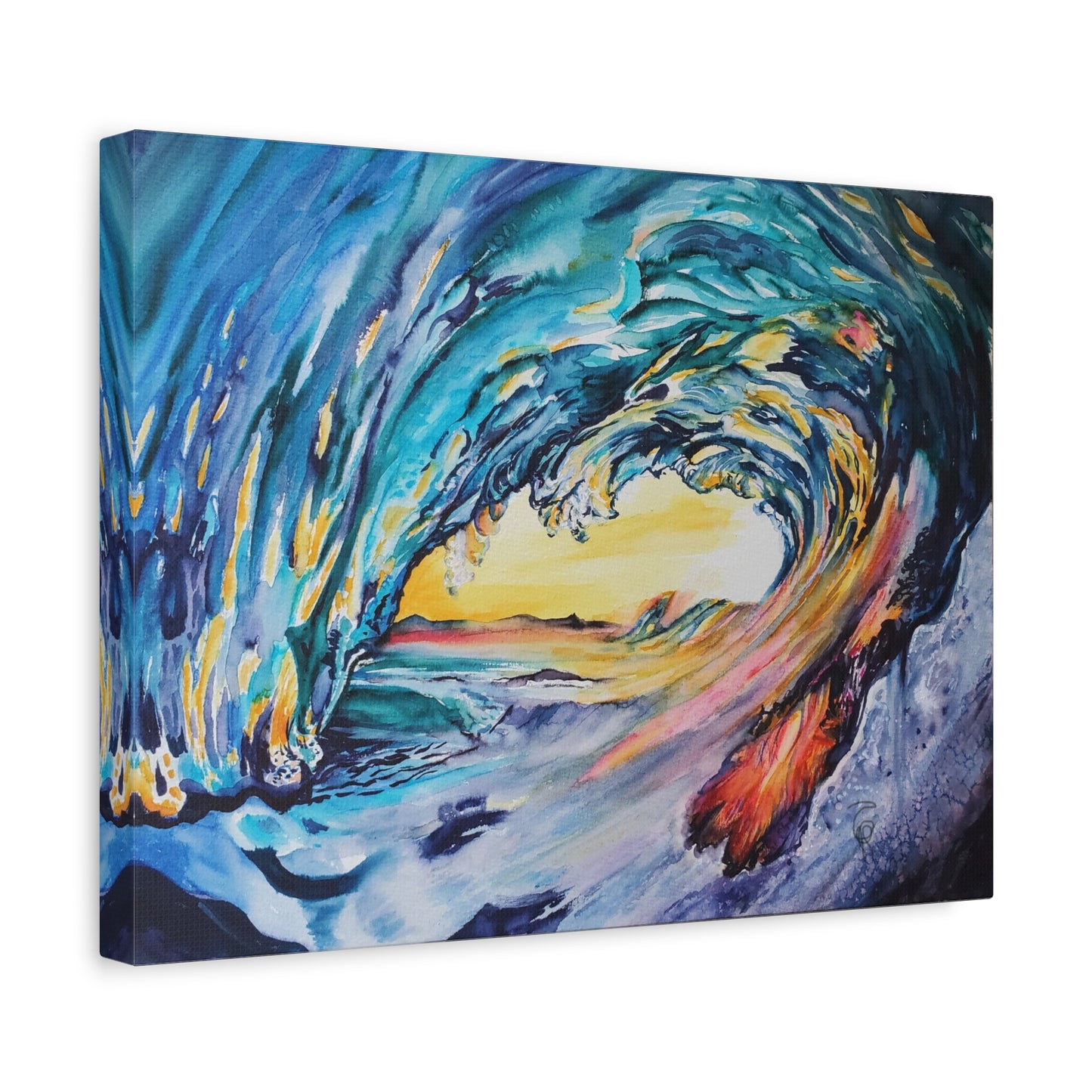 Ocean Wave Art Canvas Print, Home Decor, Beach Lovers Wall Art, Coastal Artwork, Unique Gift Idea, Painting Title: Liquid Sunshine