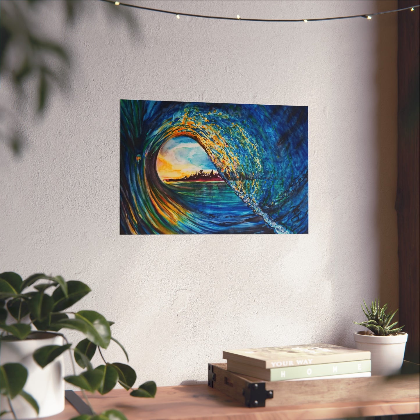 Ocean Wave Fine Art Poster, Coastal Wall Décor, Surfing Art Print, Living Room Artwork, Beach House Decor, Nautical Home Style, Painting Title: Kasey's Wave