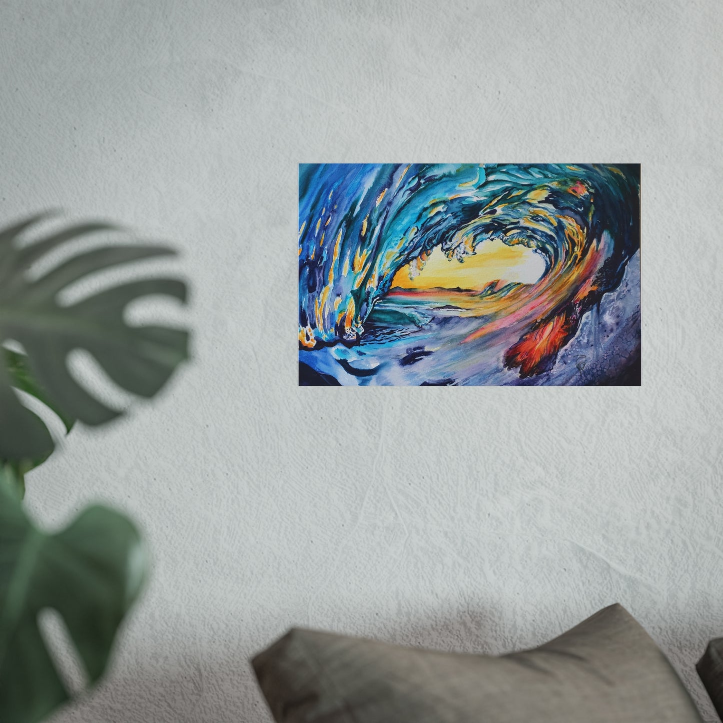 Ocean Wave Art Print, Fine Art Poster, Coastal Wall Decor, Beach House Artwork, Gift for Ocean Lovers, Painting Title: Liquid Sunshine