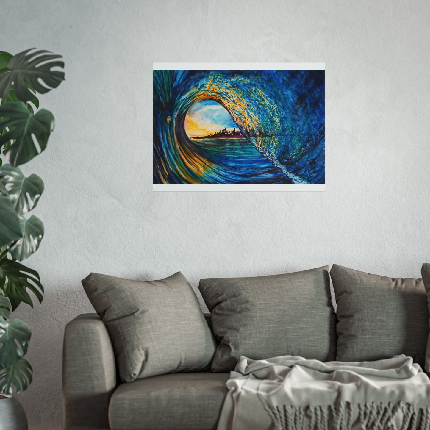Ocean Wave Fine Art Poster, Coastal Wall Décor, Surfing Art Print, Living Room Artwork, Beach House Decor, Nautical Home Style, Painting Title: Kasey's Wave