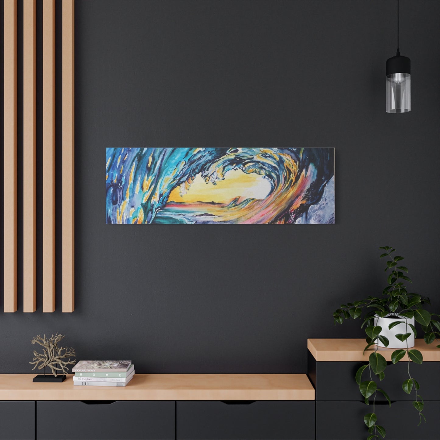 Ocean Wave Art Canvas Print, Home Decor, Beach Lovers Wall Art, Coastal Artwork, Unique Gift Idea, Painting Title: Liquid Sunshine