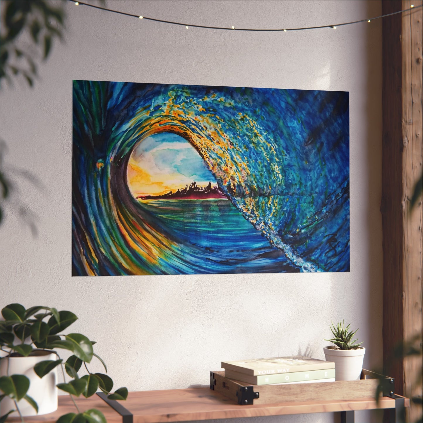 Ocean Wave Fine Art Poster, Coastal Wall Décor, Surfing Art Print, Living Room Artwork, Beach House Decor, Nautical Home Style, Painting Title: Kasey's Wave