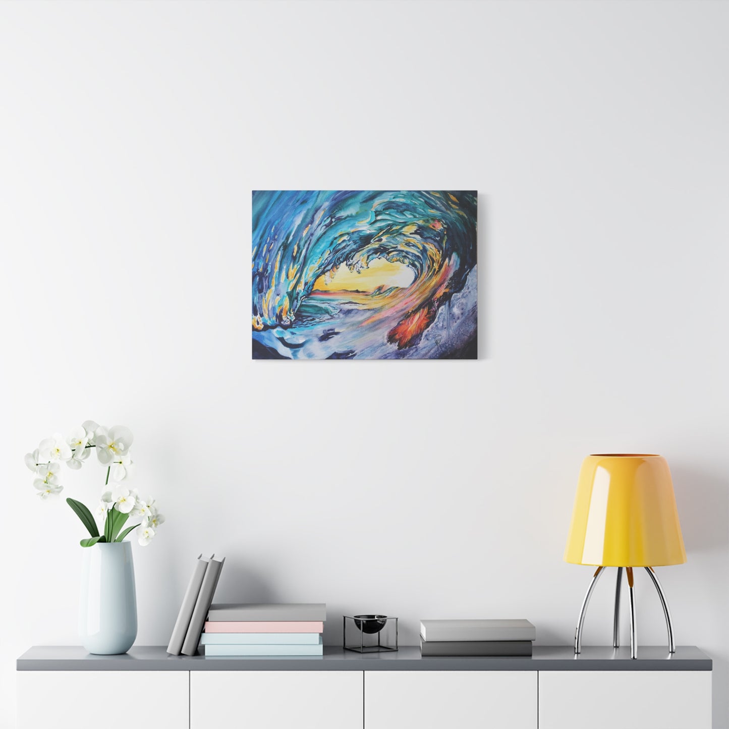 Ocean Wave Art Canvas Print, Home Decor, Beach Lovers Wall Art, Coastal Artwork, Unique Gift Idea, Painting Title: Liquid Sunshine