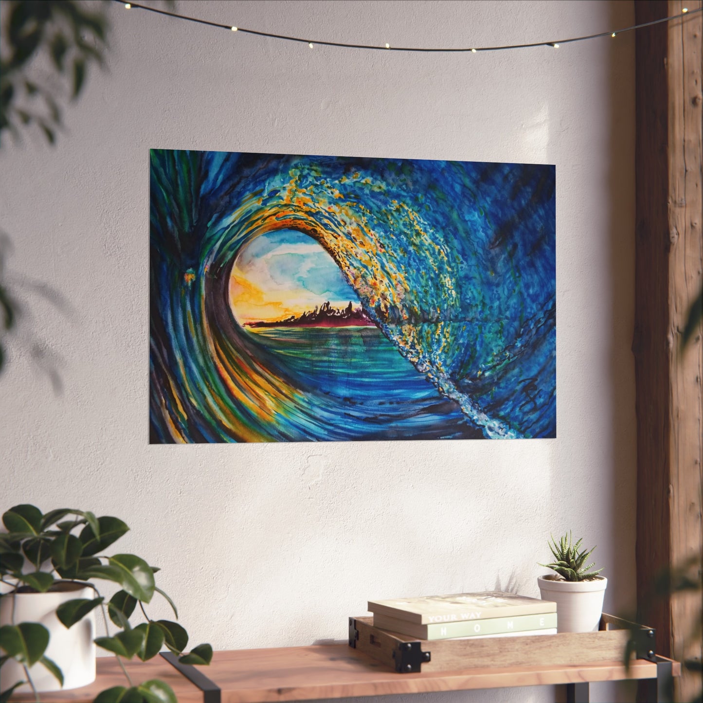 Ocean Wave Fine Art Poster, Coastal Wall Décor, Surfing Art Print, Living Room Artwork, Beach House Decor, Nautical Home Style, Painting Title: Kasey's Wave