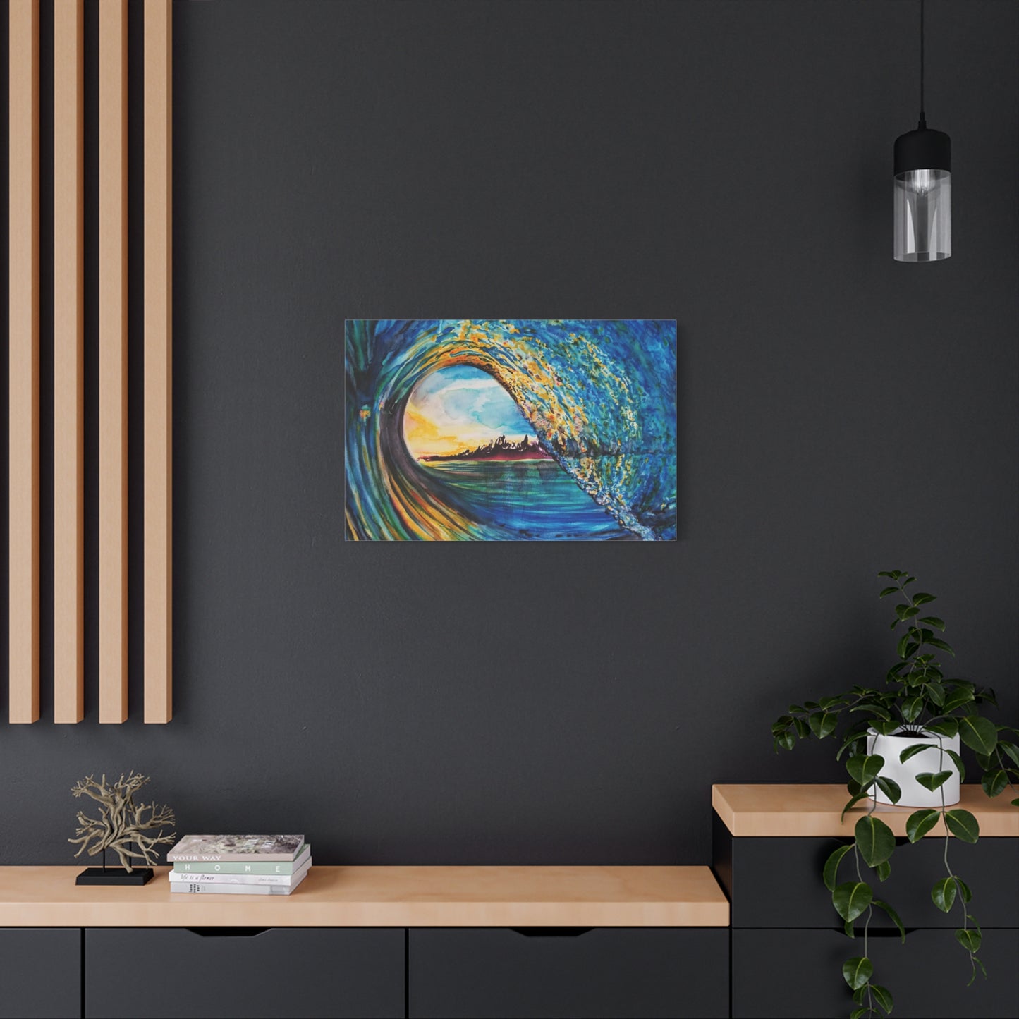Ocean Wave Canvas Art, Coastal Decor, Abstract Wave Wall Art, Sea Breeze Home Decor, Gift for Beach Lovers, Watercolor, Painting Title: Kasey's Wave