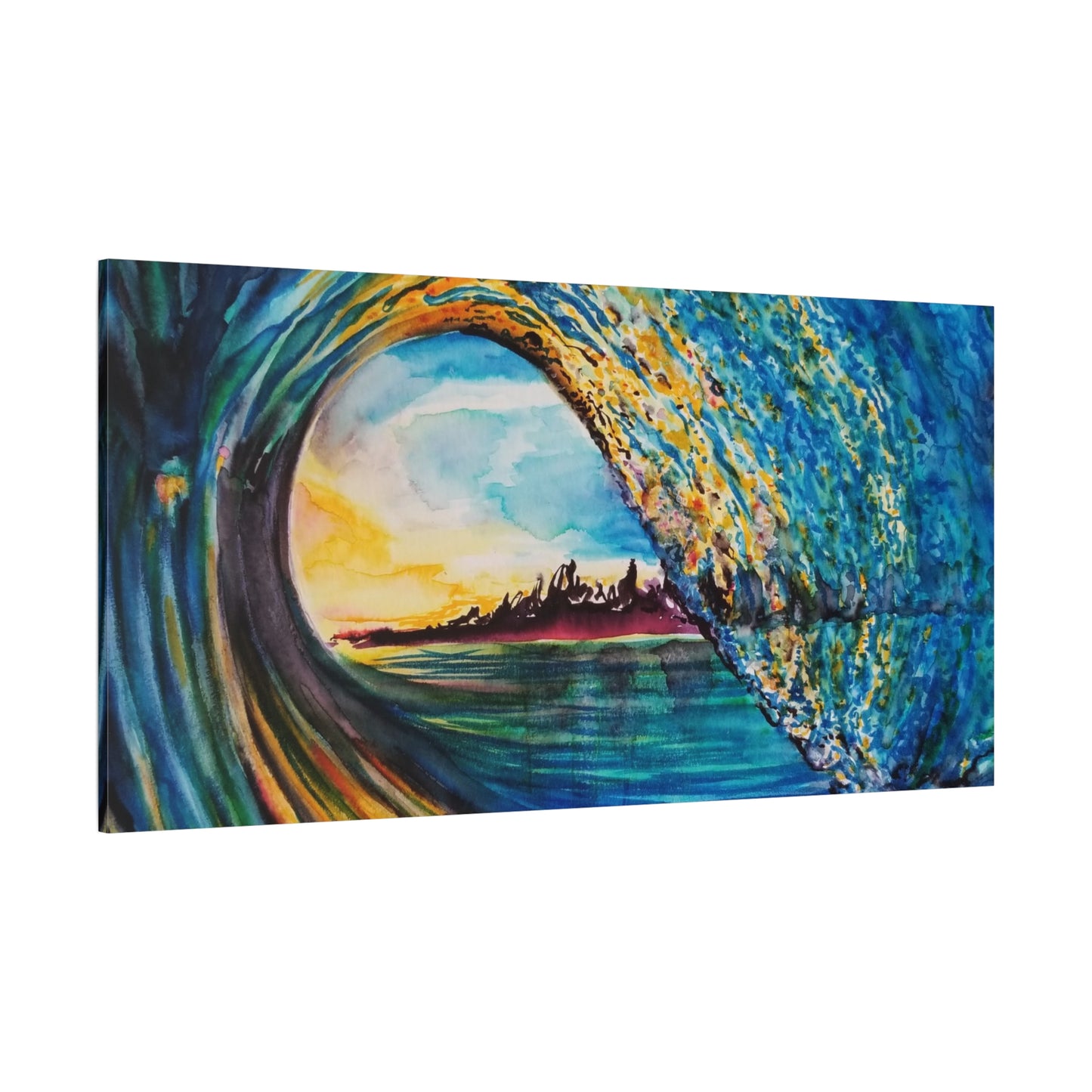Ocean Wave Canvas Art, Coastal Decor, Abstract Wave Wall Art, Sea Breeze Home Decor, Gift for Beach Lovers, Watercolor, Painting Title: Kasey's Wave