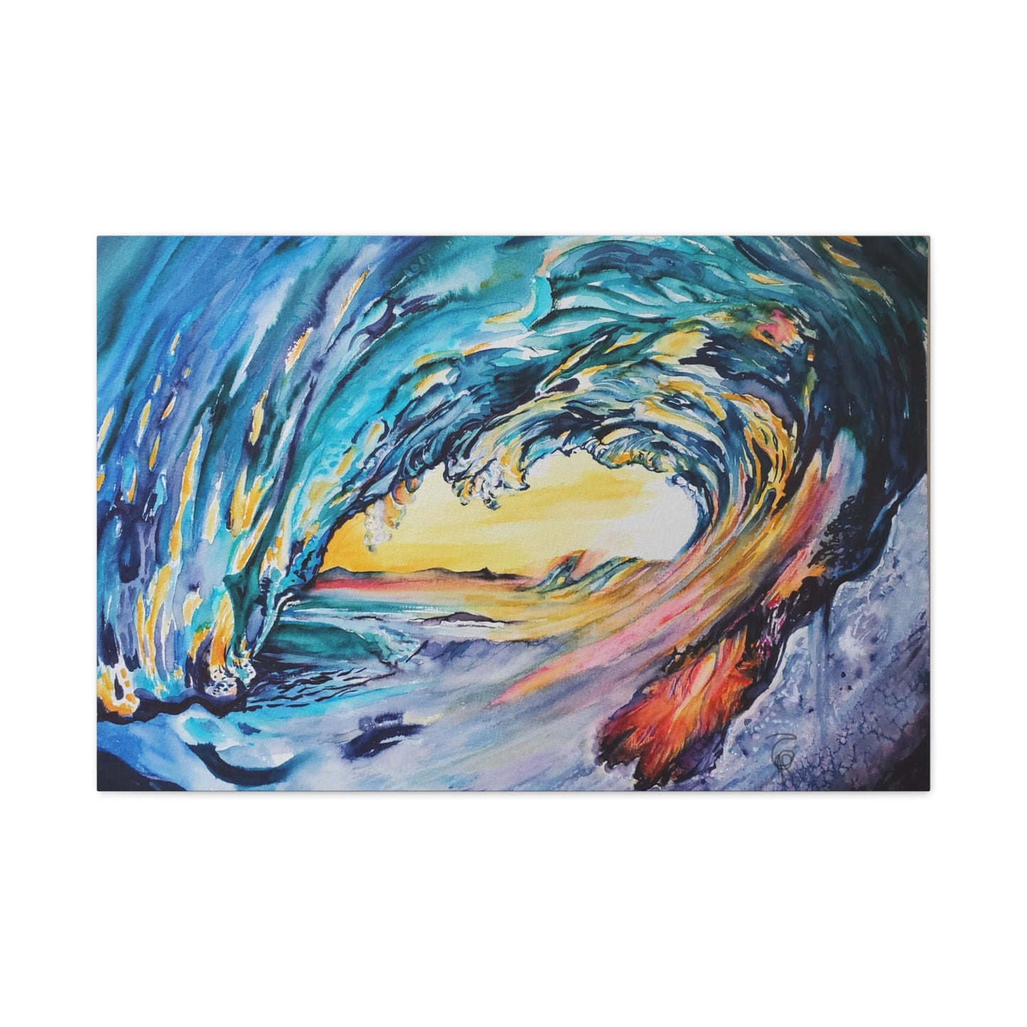 Ocean Wave Art Canvas Print, Home Decor, Beach Lovers Wall Art, Coastal Artwork, Unique Gift Idea, Painting Title: Liquid Sunshine
