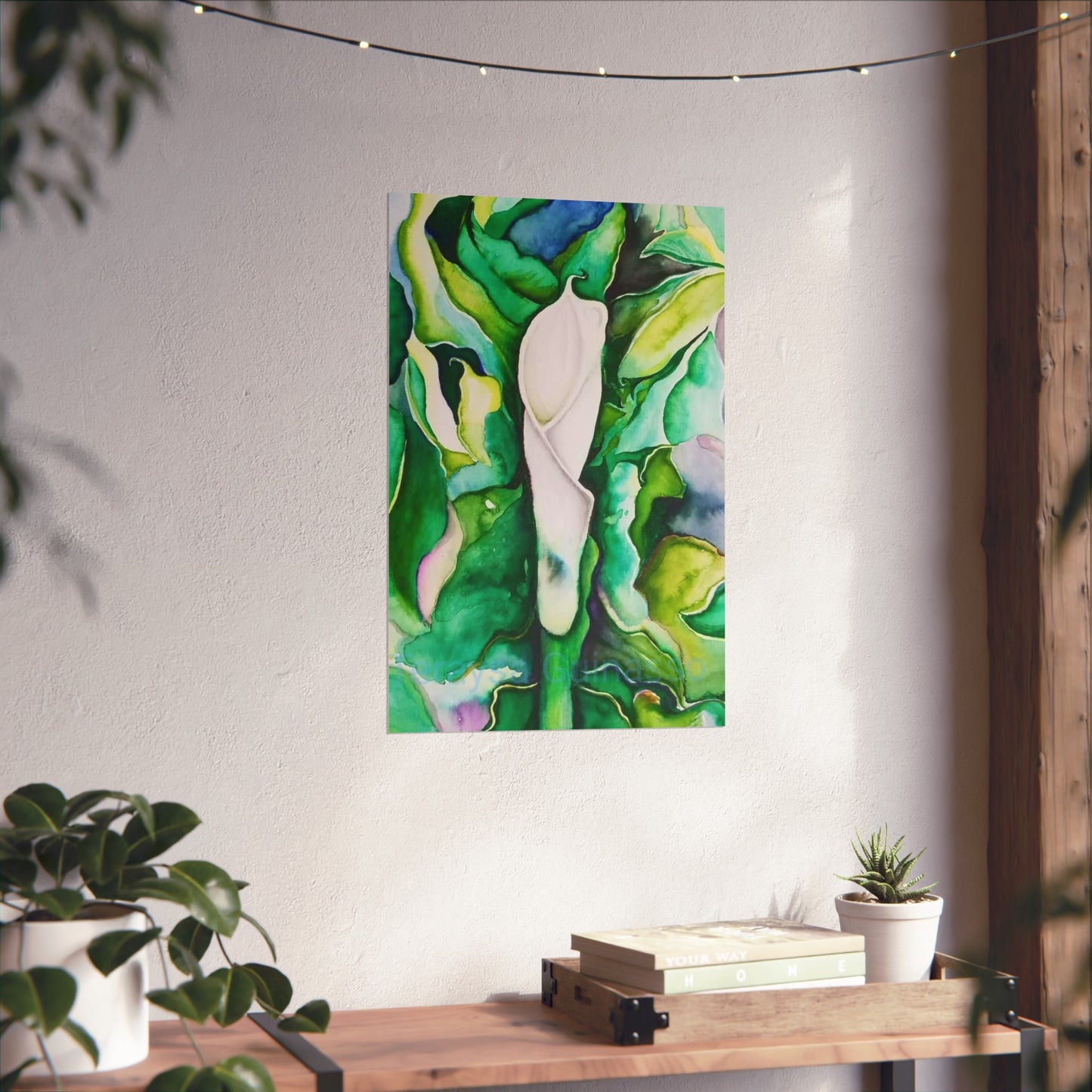 Botanical Fine Art Posters, Green Wall Art, Abstract Art Prints, Home Décor, Gift for Plant Lovers, Painting Title: Lauri's Calla Lily