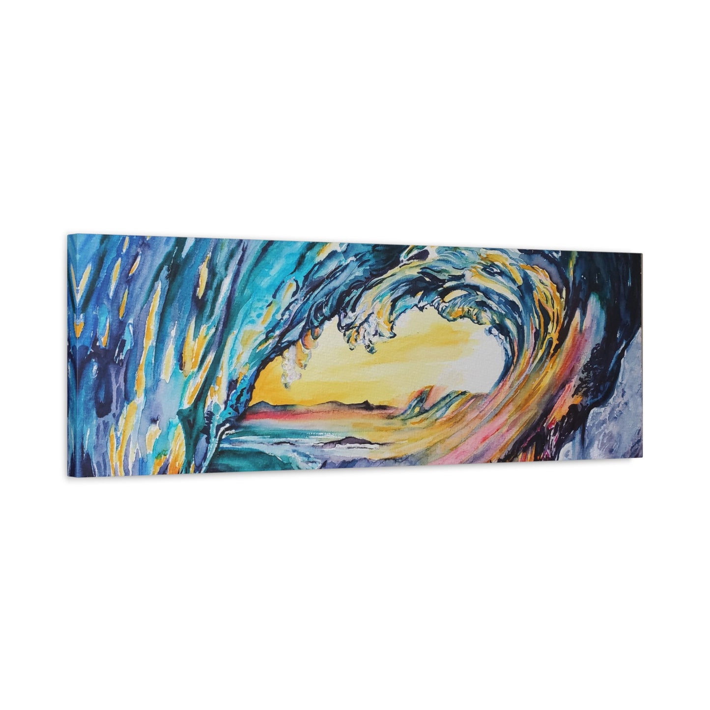 Ocean Wave Art Canvas Print, Home Decor, Beach Lovers Wall Art, Coastal Artwork, Unique Gift Idea, Painting Title: Liquid Sunshine