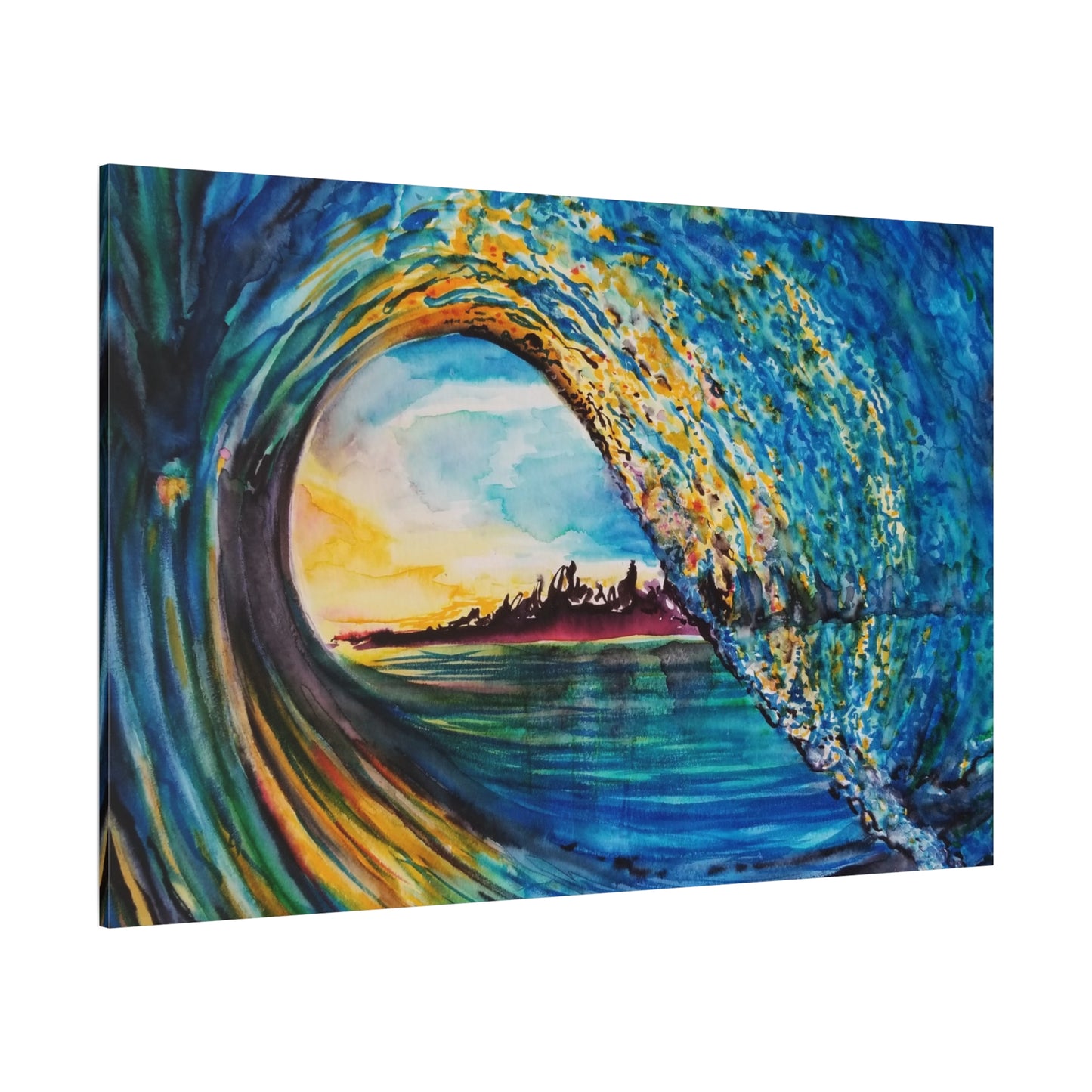 Ocean Wave Canvas Art, Coastal Decor, Abstract Wave Wall Art, Sea Breeze Home Decor, Gift for Beach Lovers, Watercolor, Painting Title: Kasey's Wave