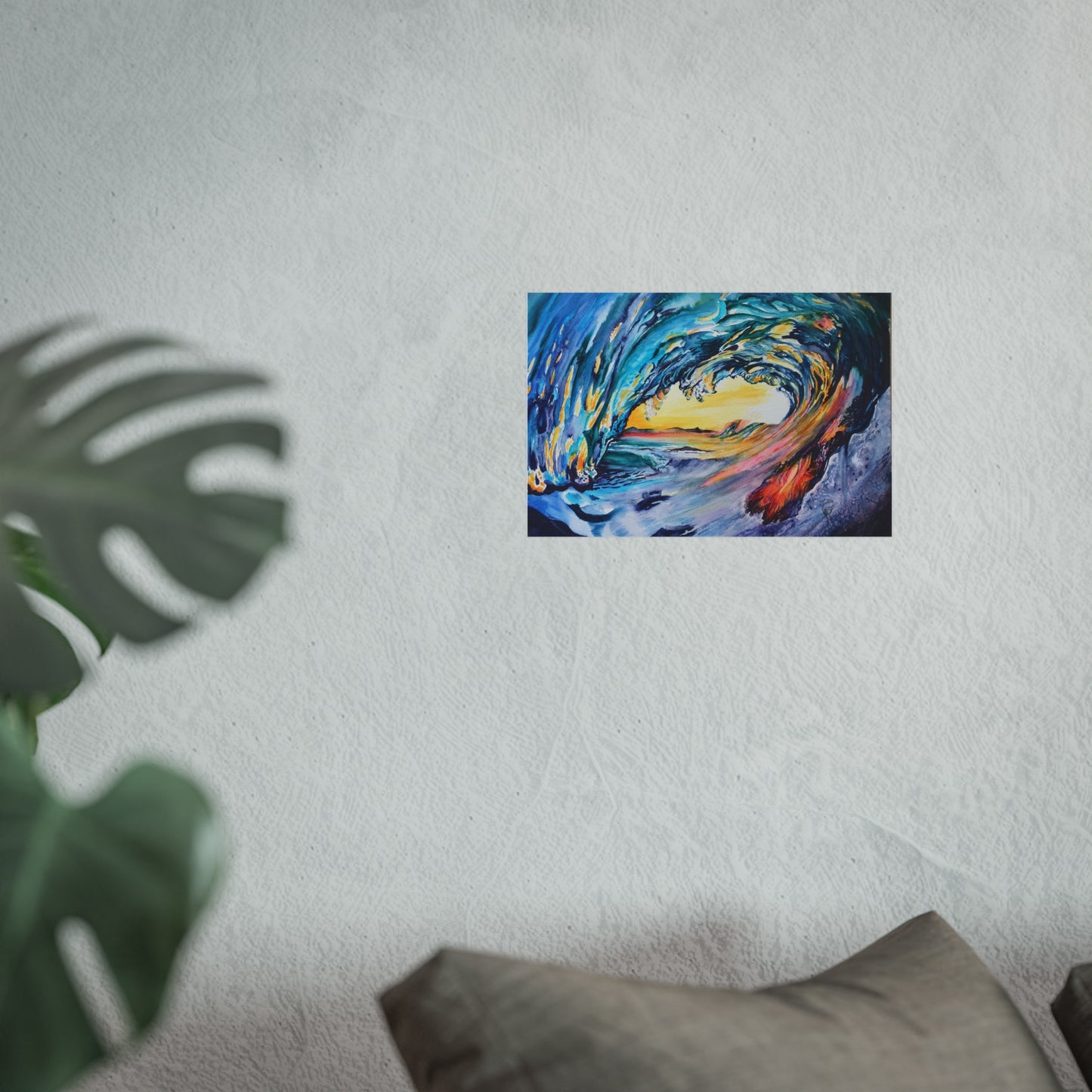 Ocean Wave Art Print, Fine Art Poster, Coastal Wall Decor, Beach House Artwork, Gift for Ocean Lovers, Painting Title: Liquid Sunshine