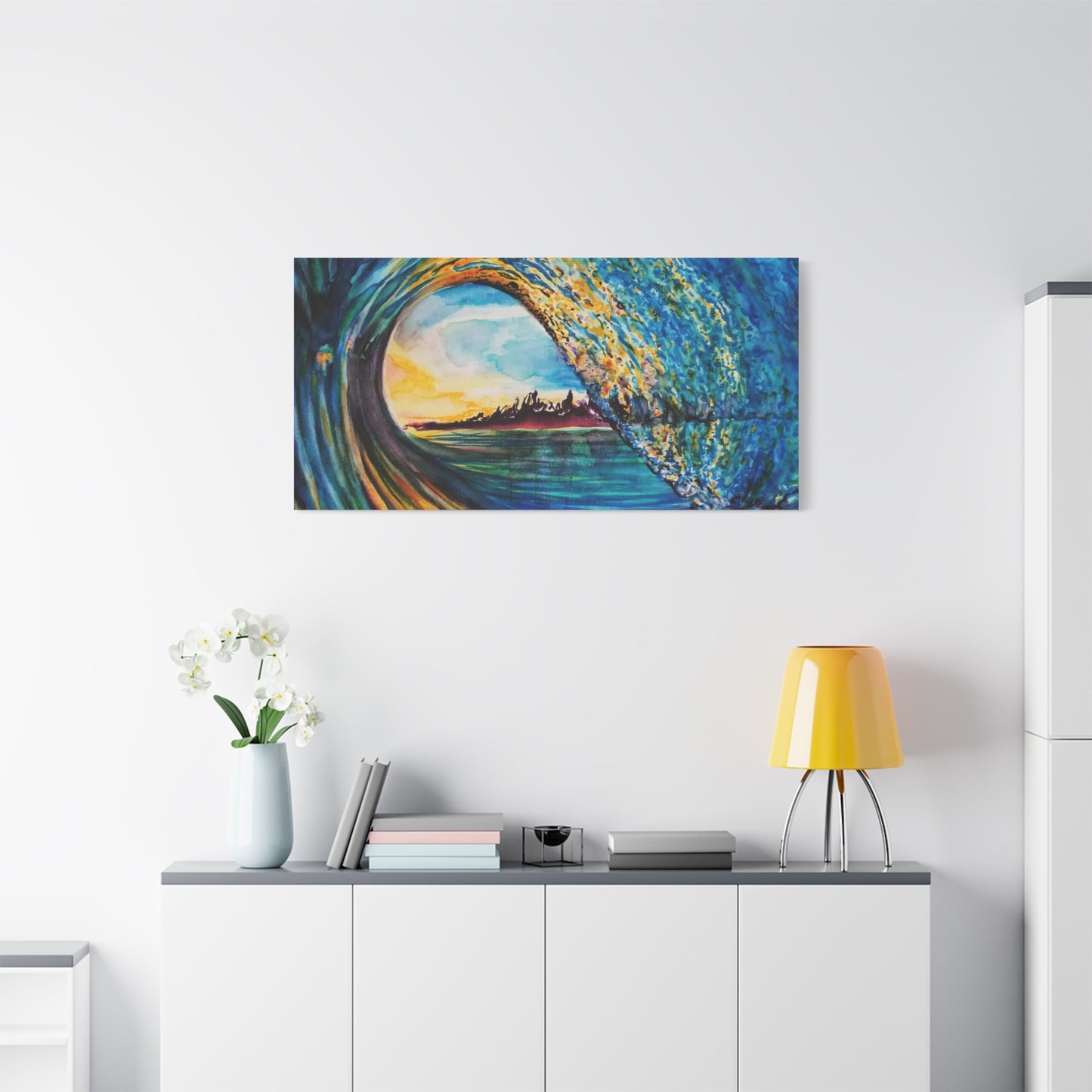 Ocean Wave Canvas Art, Coastal Decor, Abstract Wave Wall Art, Sea Breeze Home Decor, Gift for Beach Lovers, Watercolor, Painting Title: Kasey's Wave