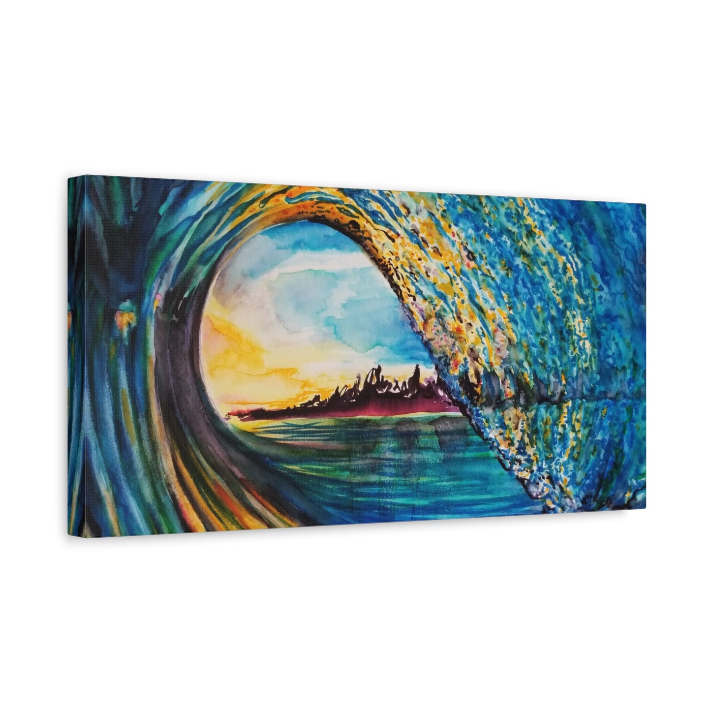 Ocean Wave Canvas Art, Coastal Decor, Abstract Wave Wall Art, Sea Breeze Home Decor, Gift for Beach Lovers, Watercolor, Painting Title: Kasey's Wave